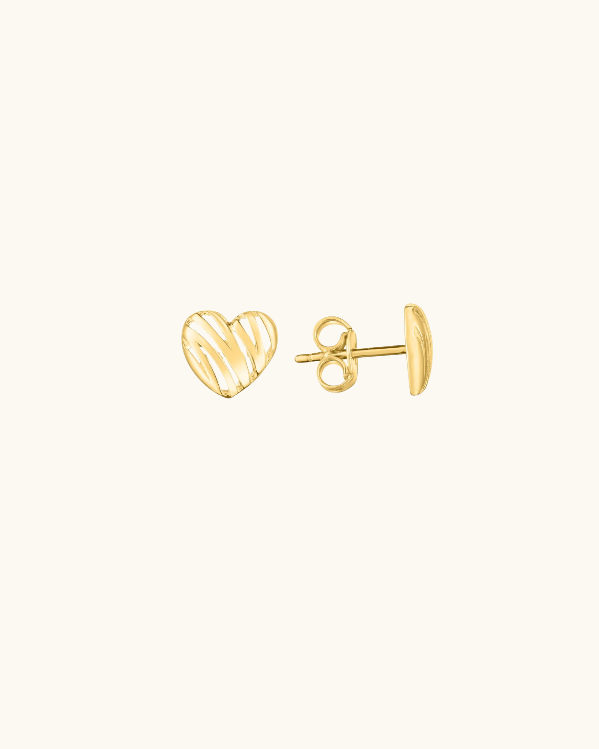 14K Scribble Heart Studs