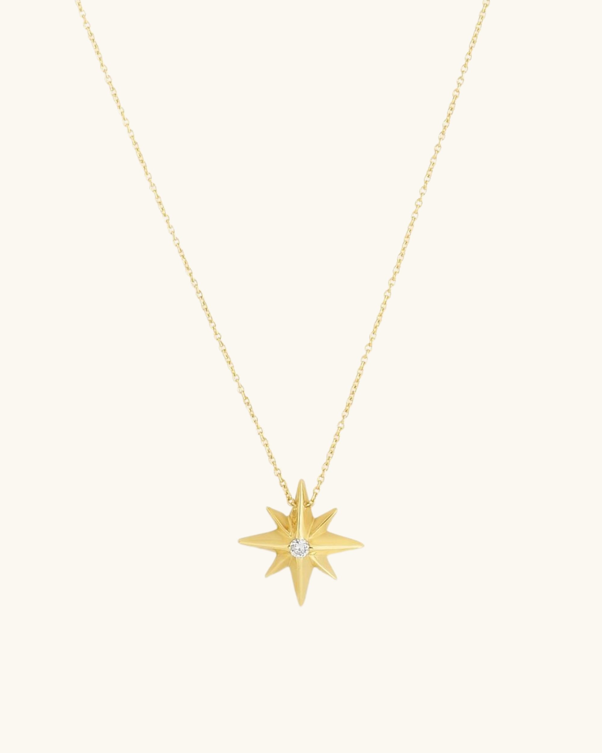 14K Gold Diamond North Star Necklace