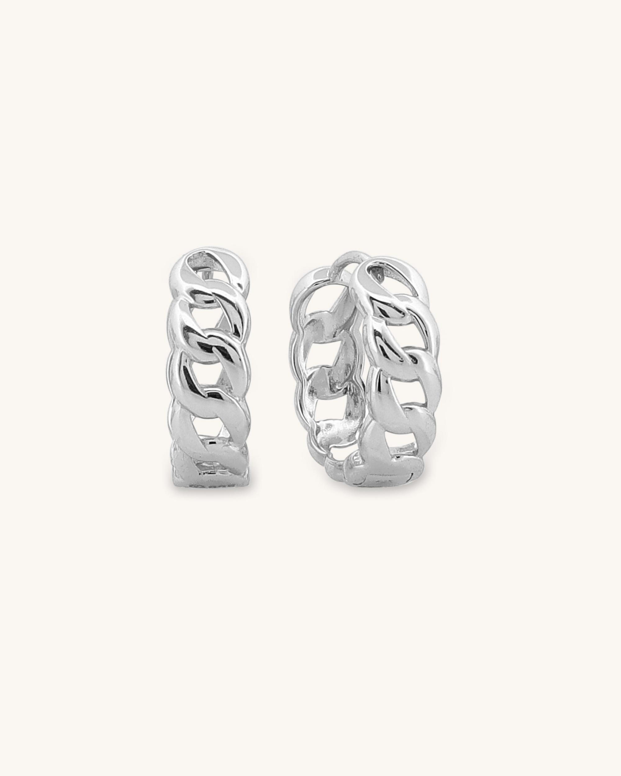 Plain Cuban Hoop Earrings Small