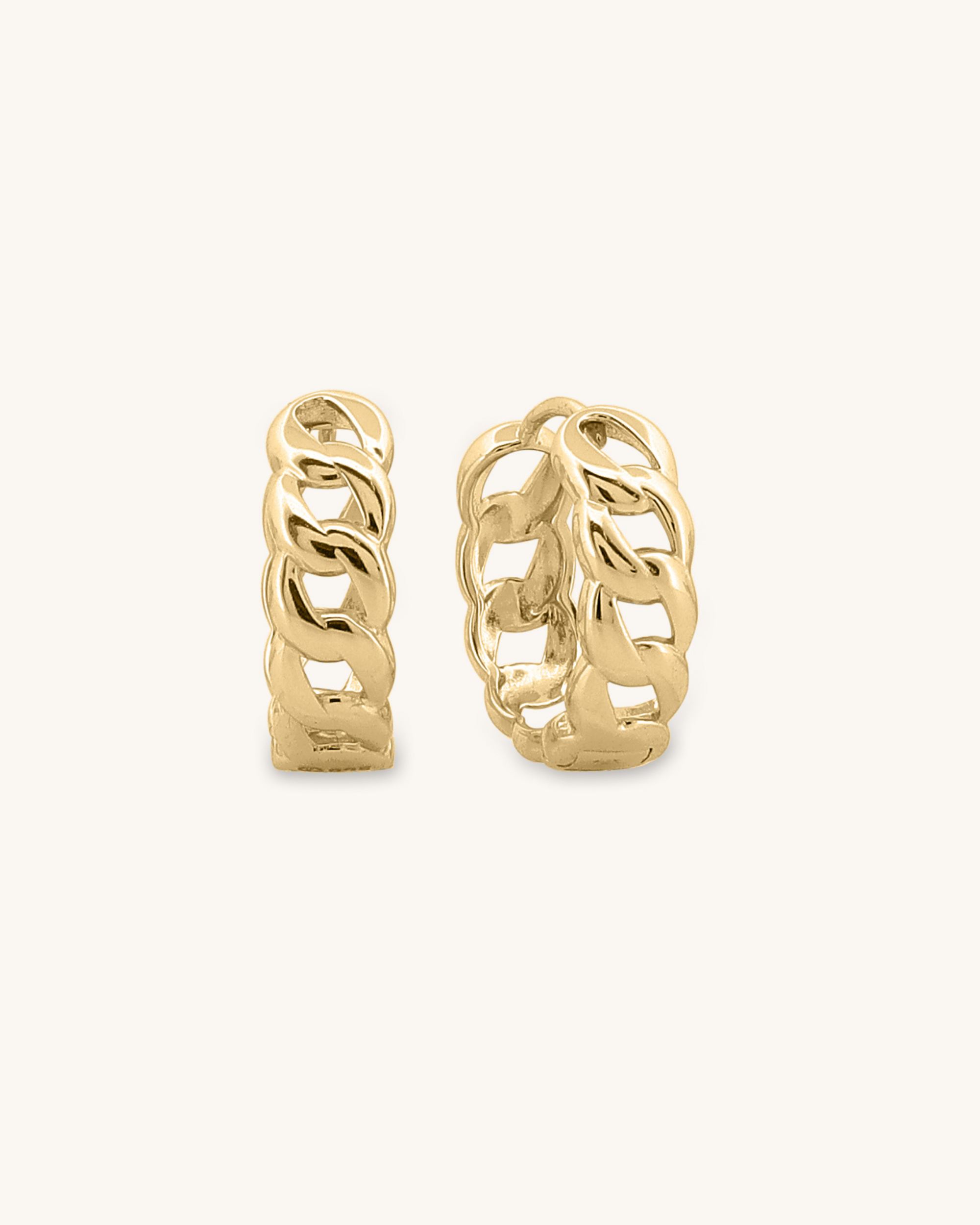 Plain Cuban Hoop Earrings Small