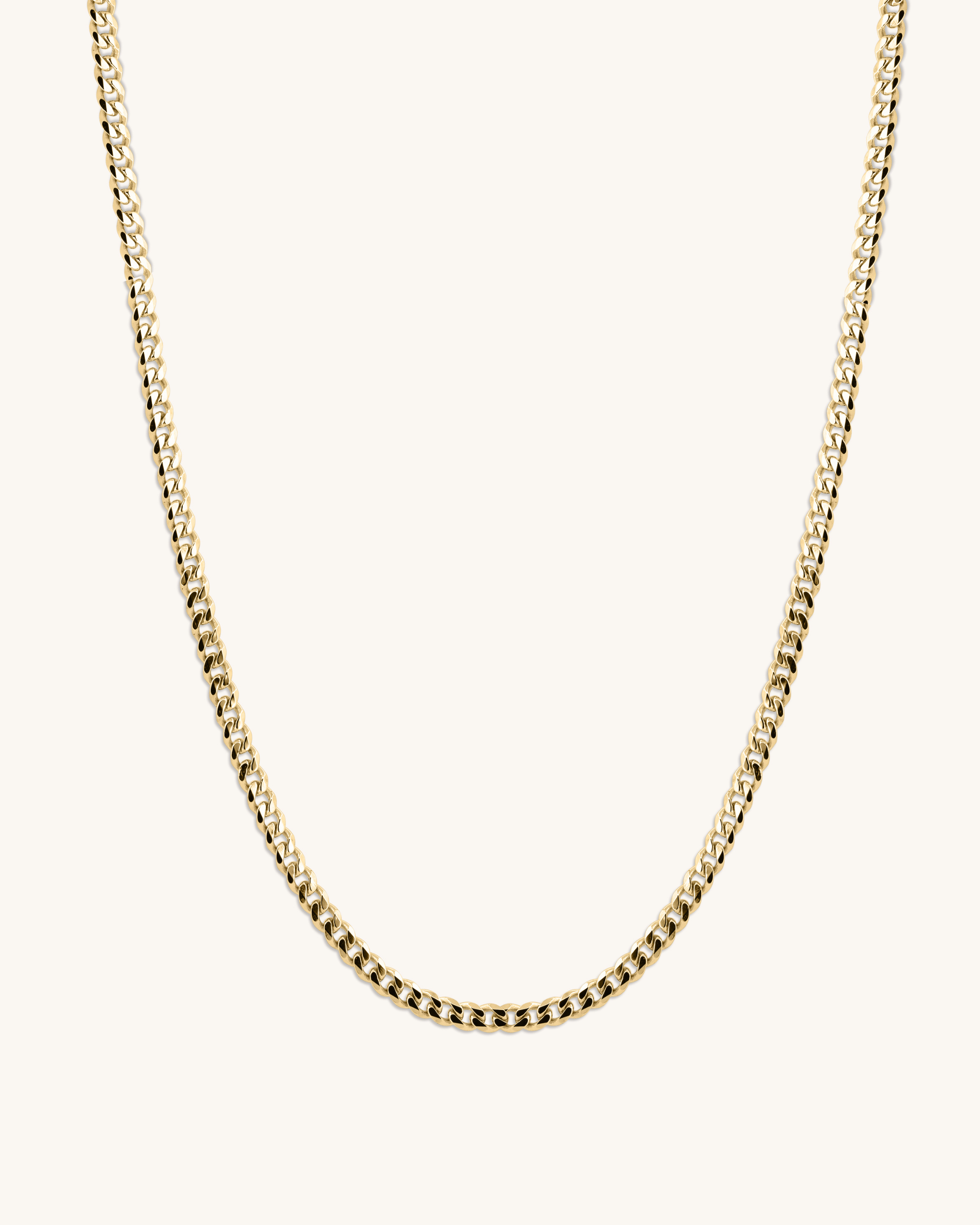 14K Gold 3.65mm Light Gourmette Cuban Chain