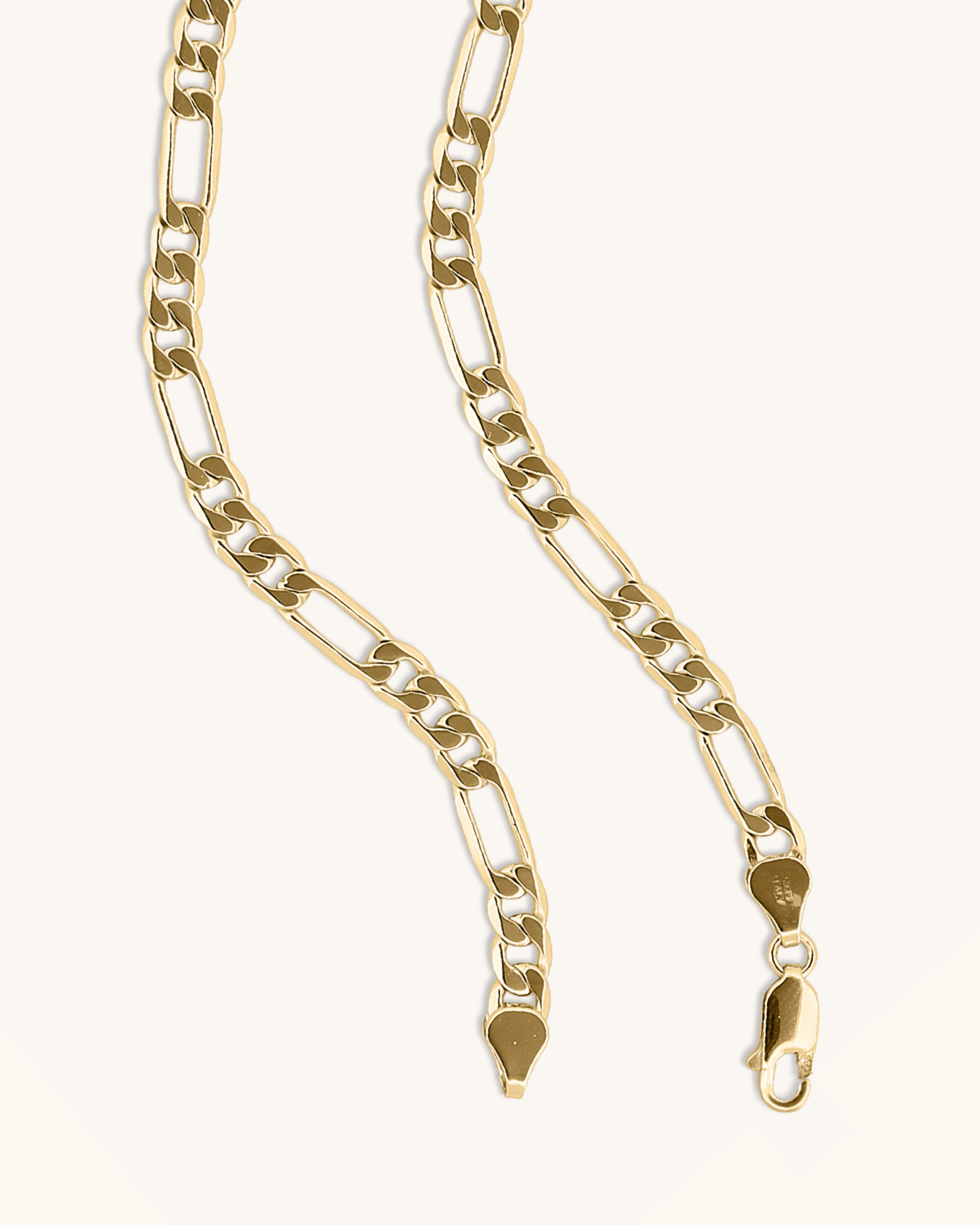 14K Gold 6.6mm Lite Figaro Chain