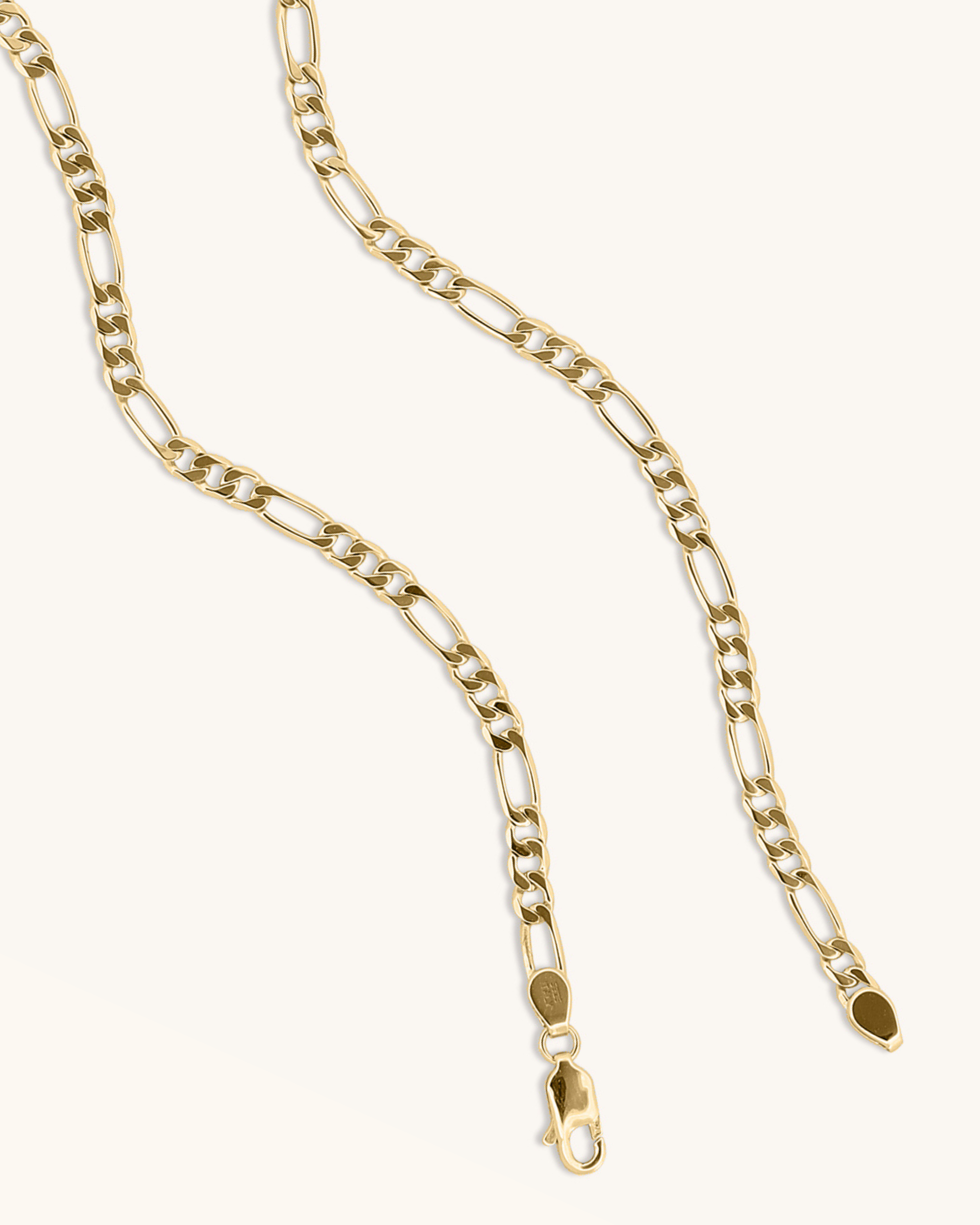 14K Gold 3.7mm Lite Figaro Chain