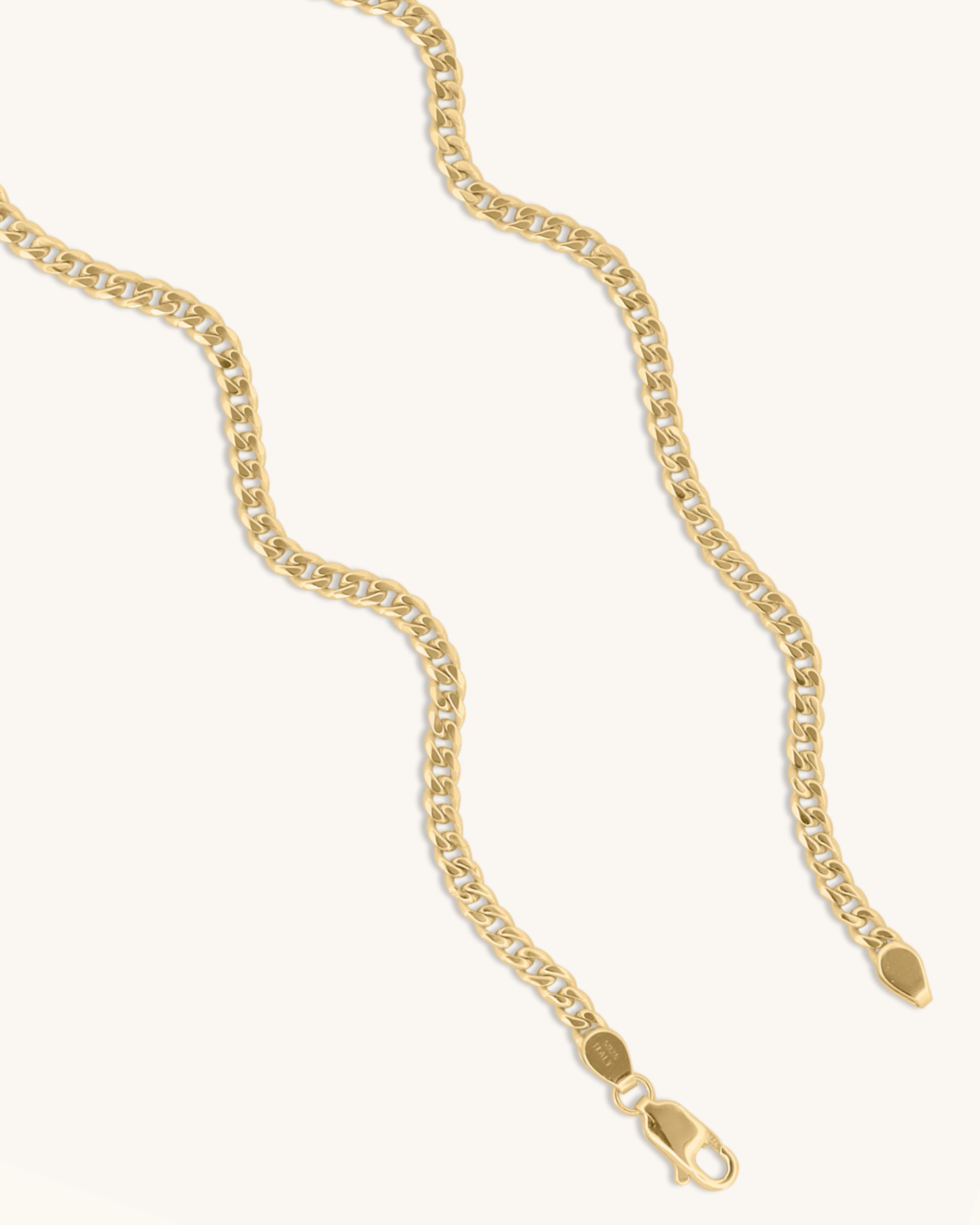 14K Gold 4.1mm Light Gourmette Chain