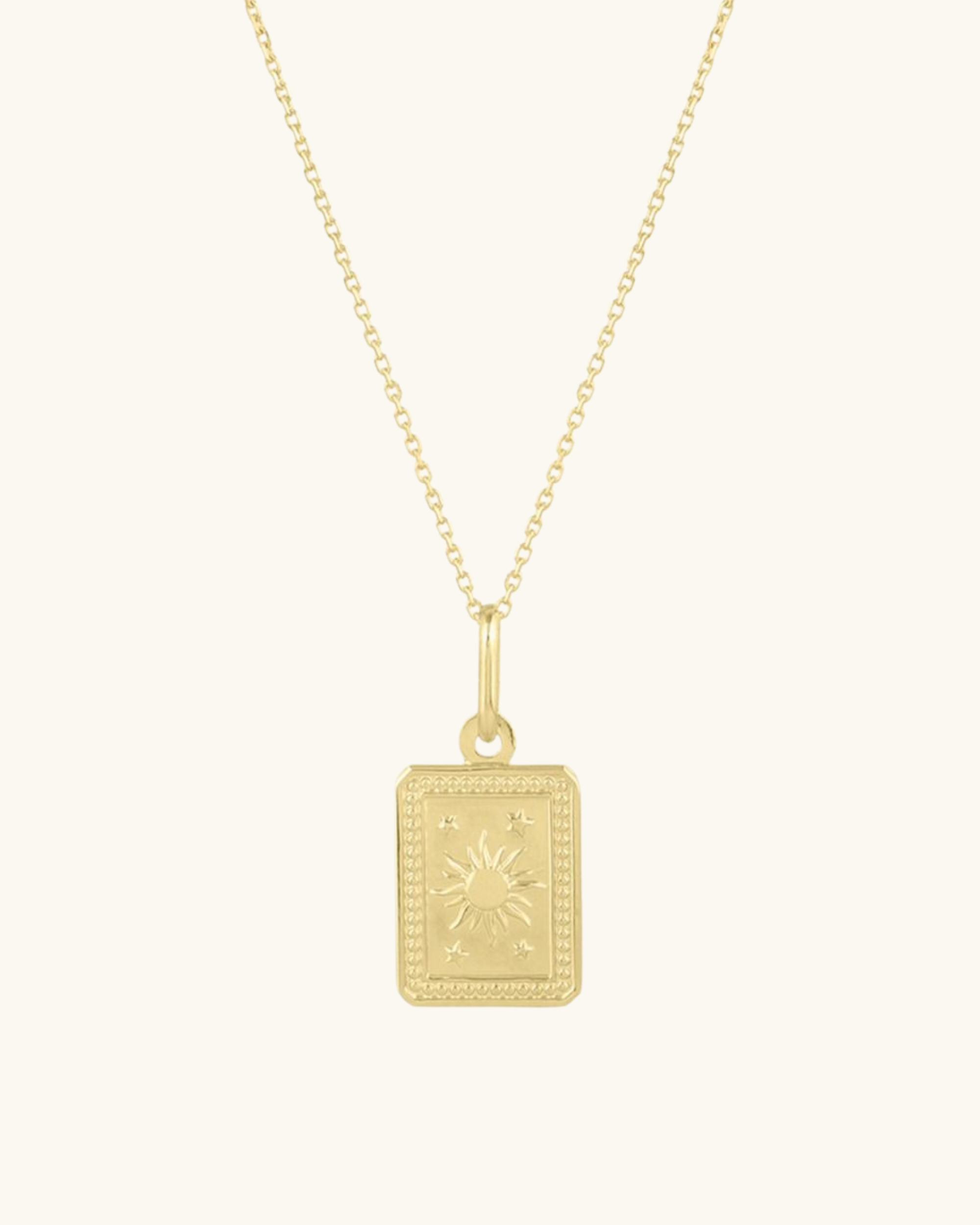 14K Rectangle Sun Pendant