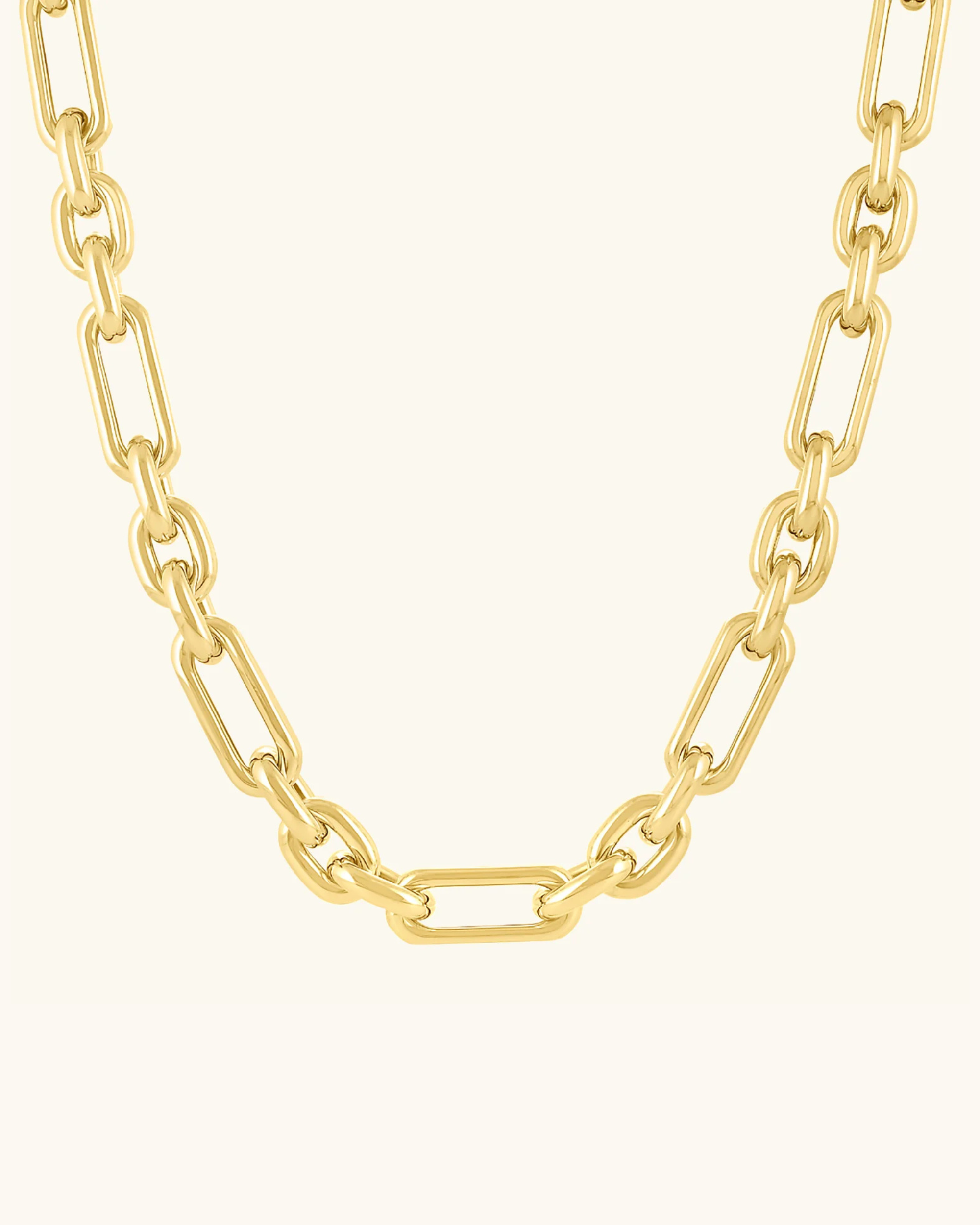 14K Gold Metropolitan Alternating Paperclip Links Chain