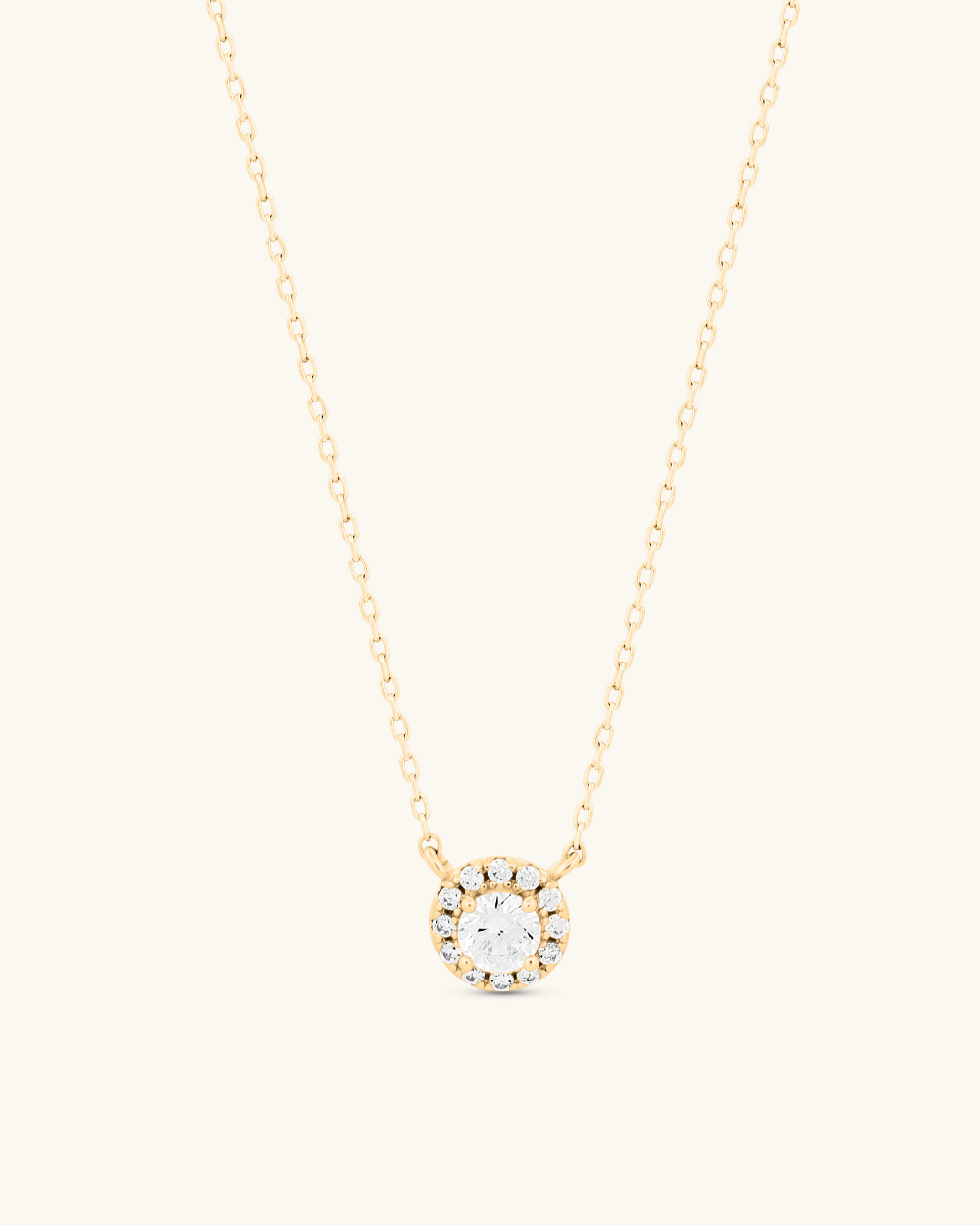 Halo Solitaire Cut Necklace