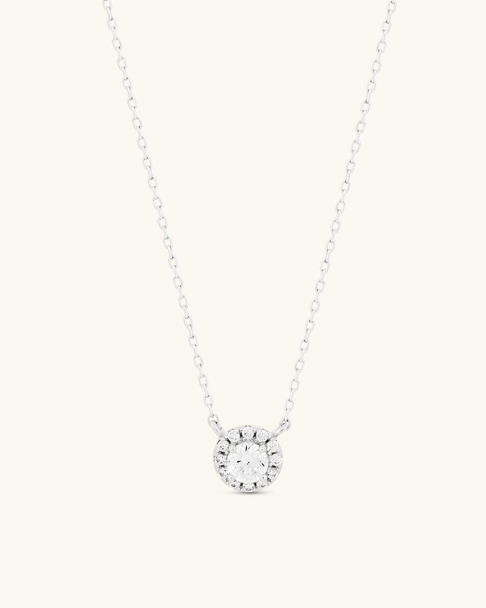 Halo Solitaire Cut Necklace