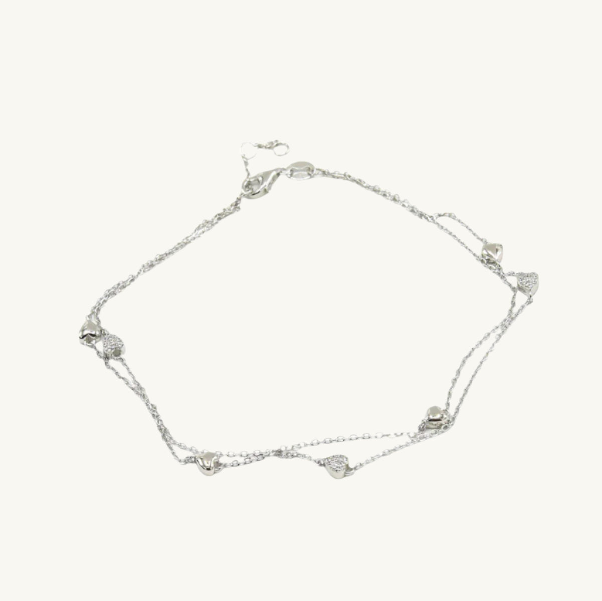 Double Heart Anklet