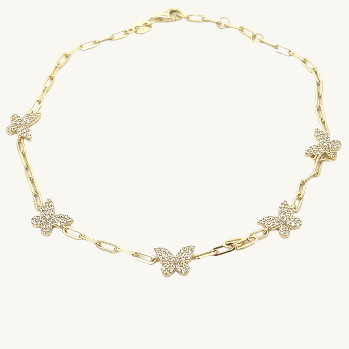 5 Butterfly Paperclip Anklet