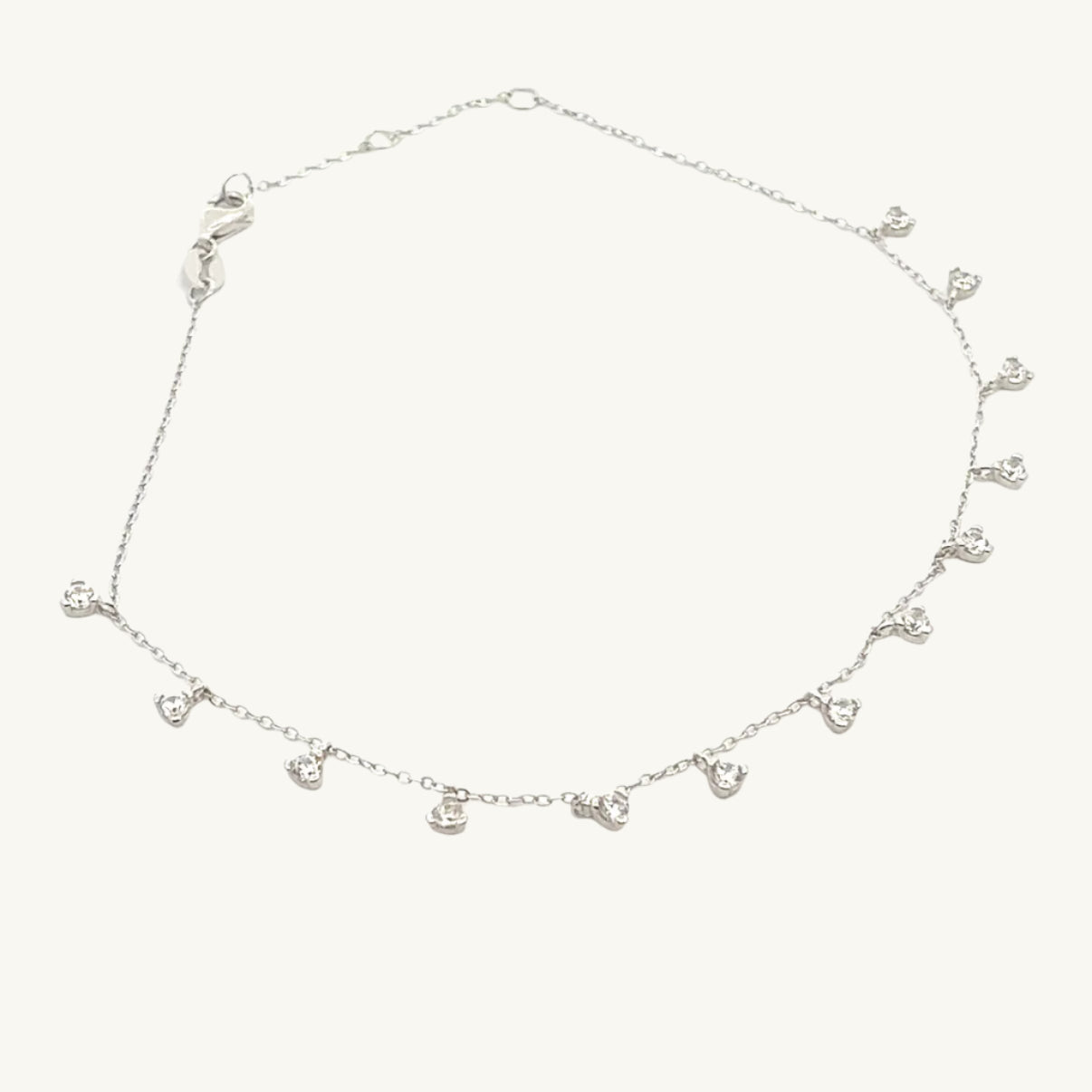 Light Solitaire Cut Dangling Anklet
