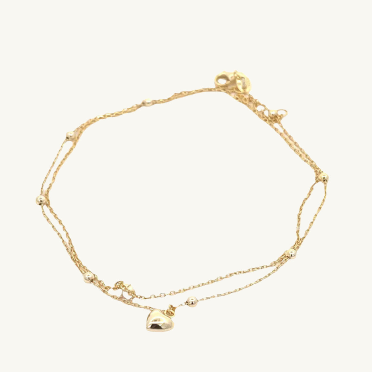 Double Dangling Heart Anklet