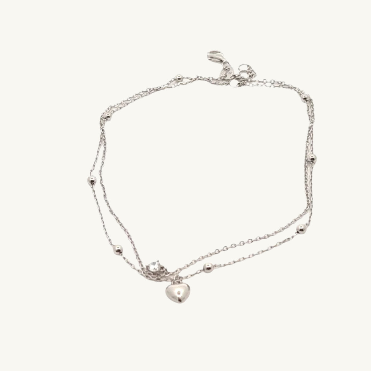 Double Dangling Heart Anklet