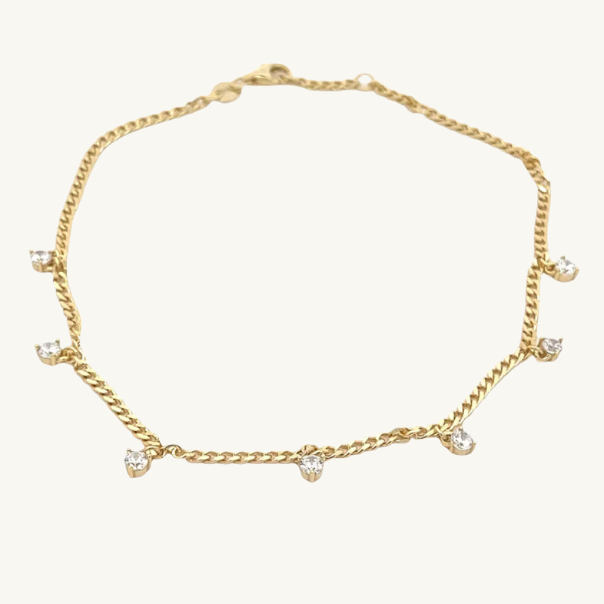 Dangling Solitaire Stone Anklet