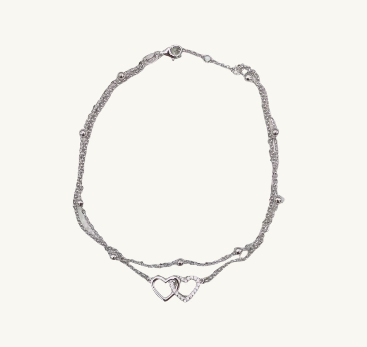 Double Heart Bonded Anklet