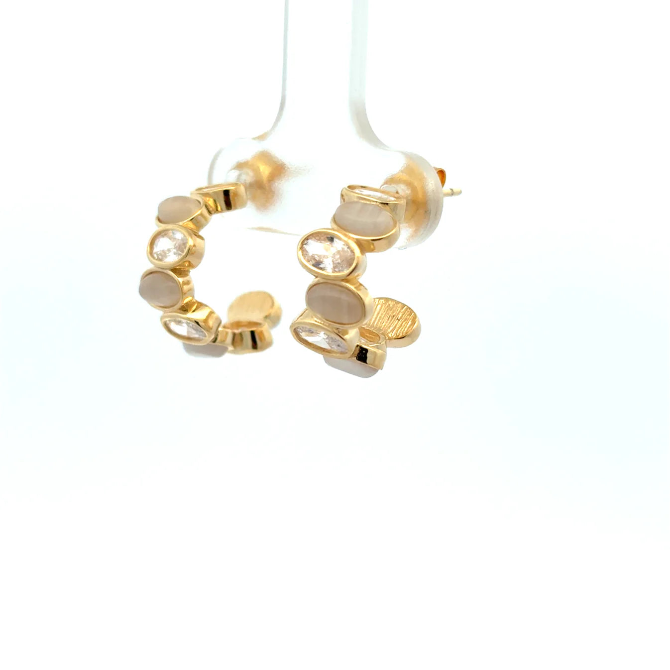 Moon Pearl Hoops