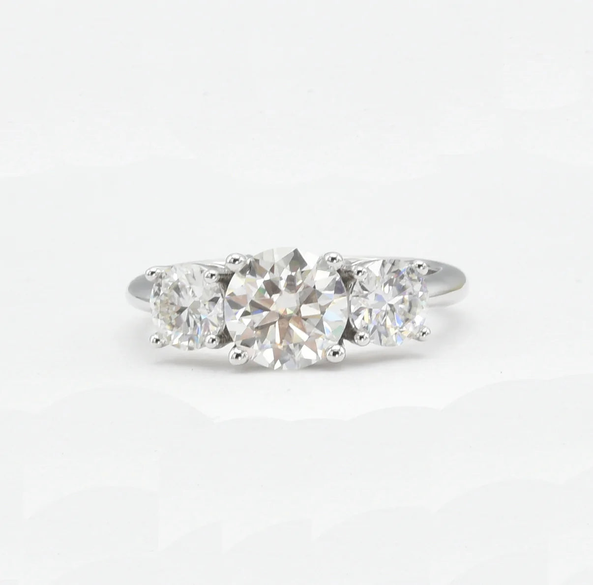 Eternal Trio Moissanite Engagement Ring