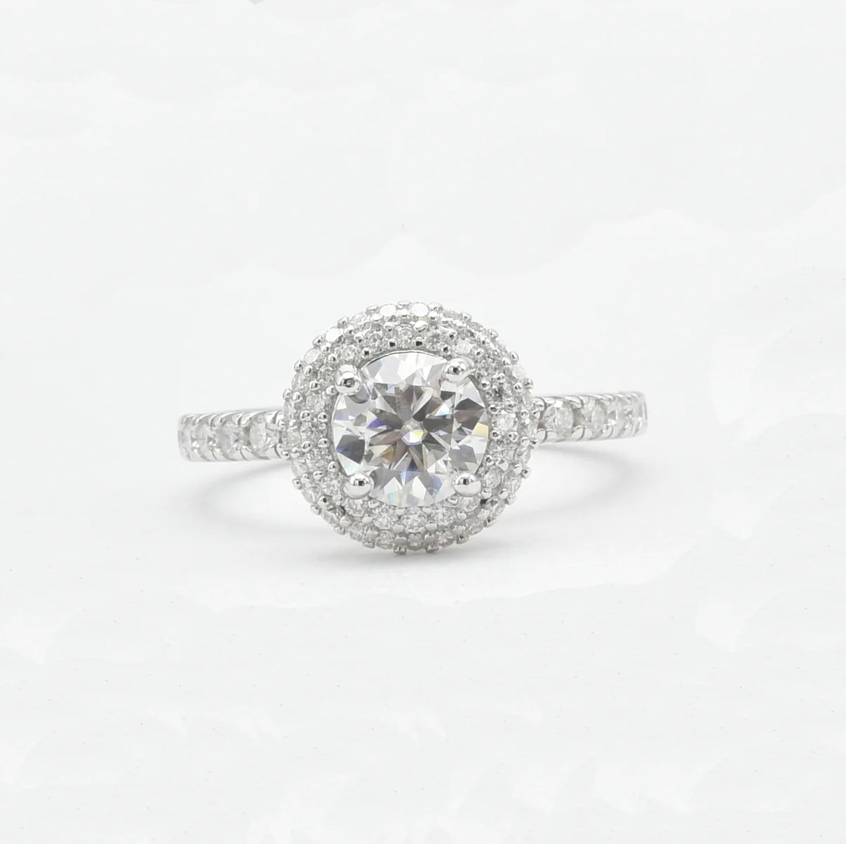 Twilight Halo Moissanite Engagement Ring