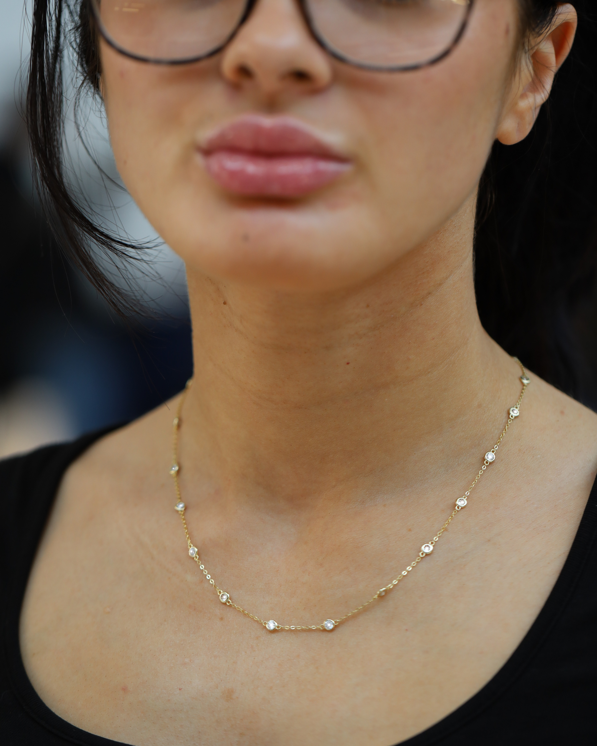 14K Gold .25ct Diamonds by the Yard Necklace