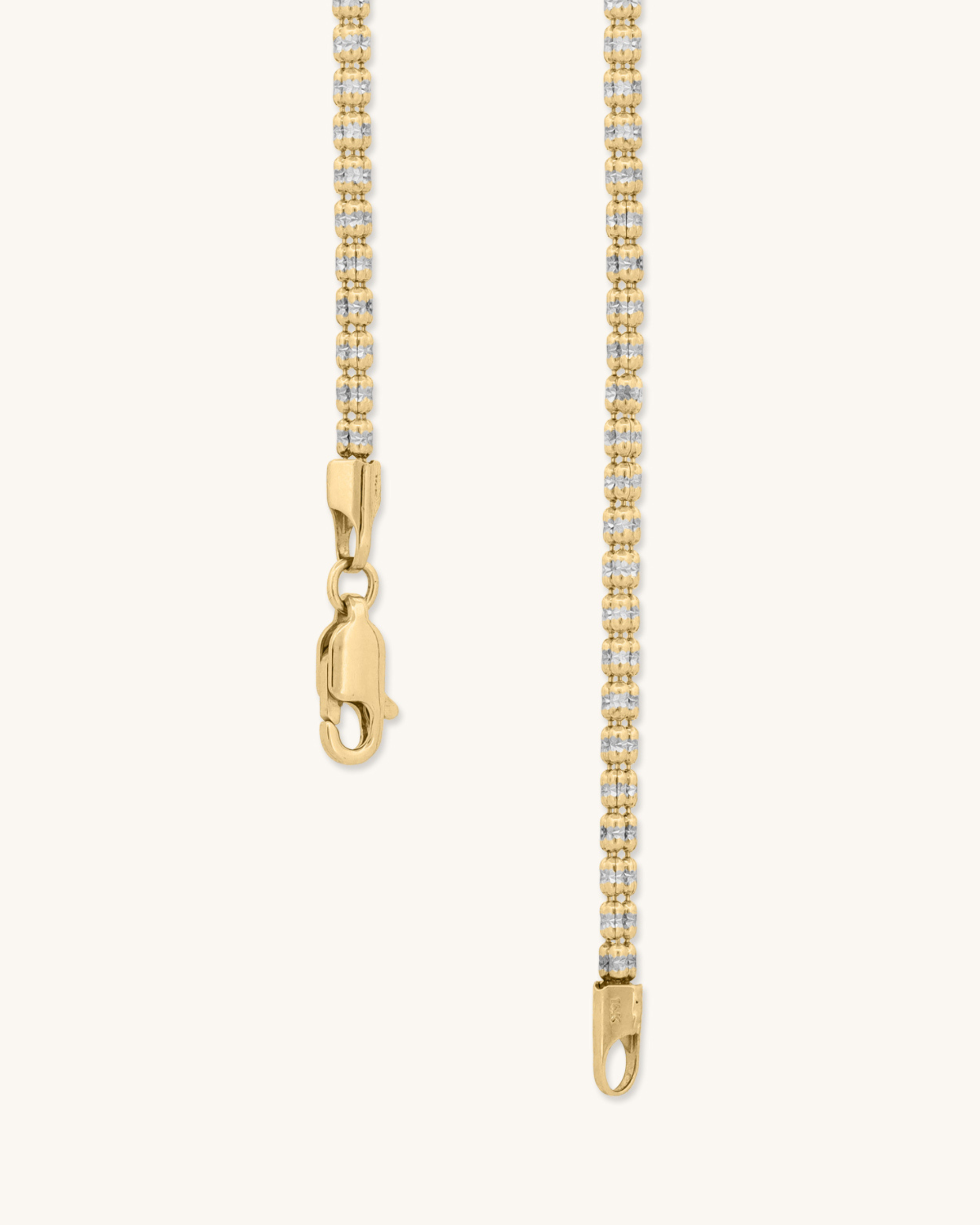 14K 2.7mm Two-Tone Fancy Ice Chain