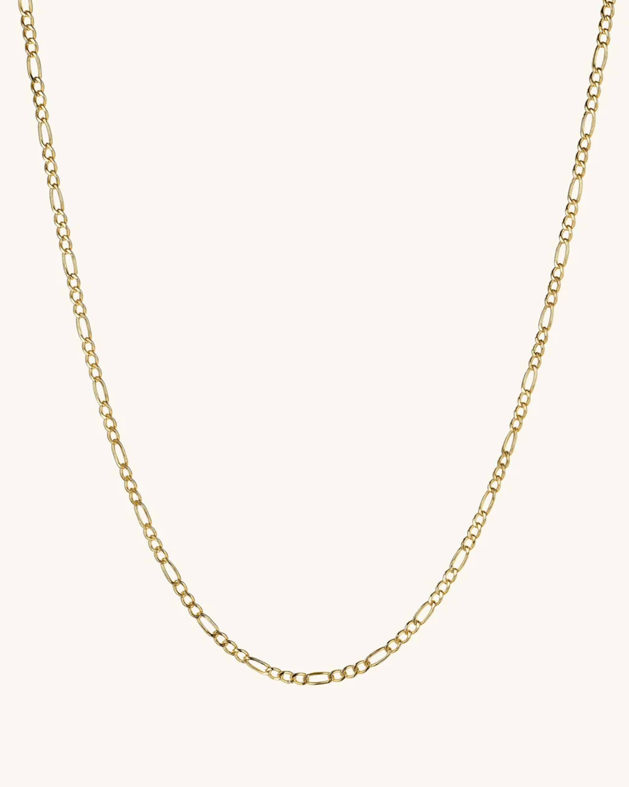 14K Gold 1.3mm Figaro Chain