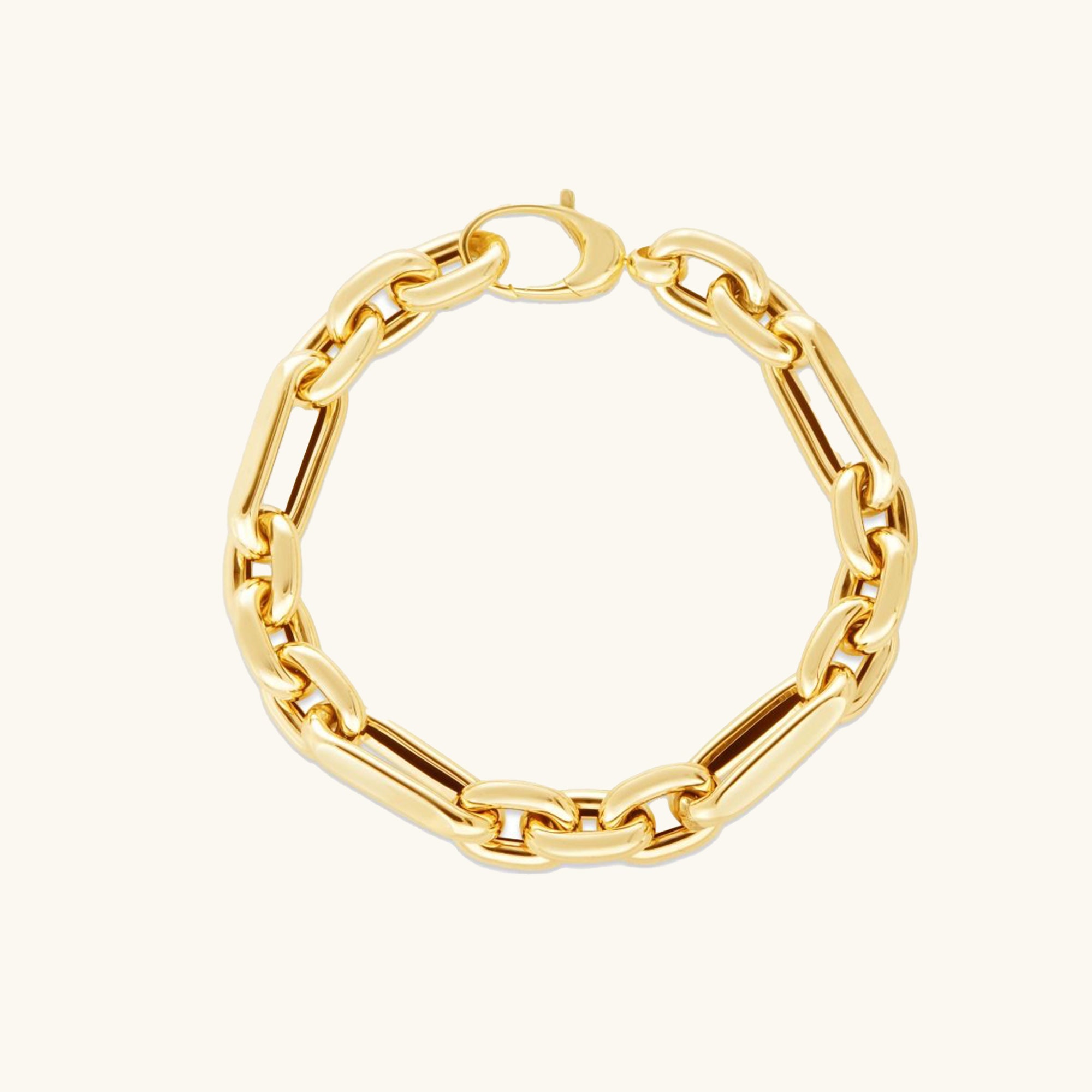 14K Gold Metropolitan Alternating Paperclip Links Chain