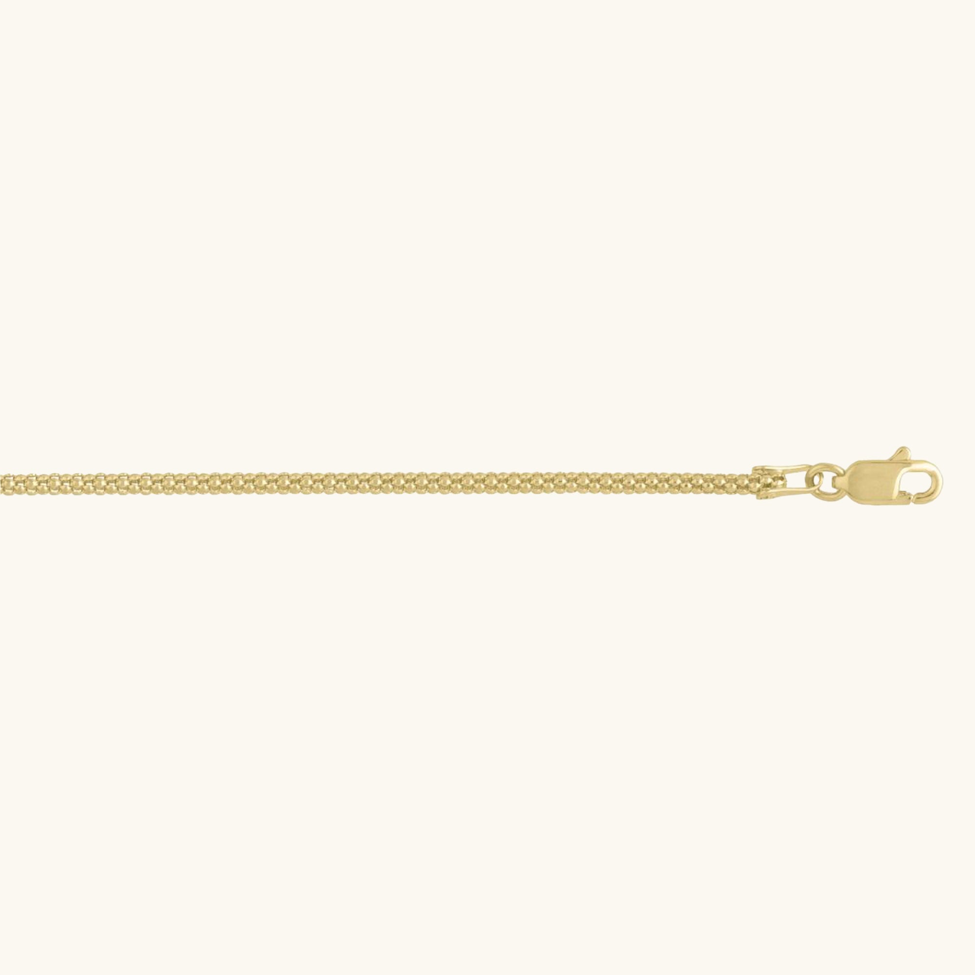 14K Gold 1.65mm Popcorn Chain
