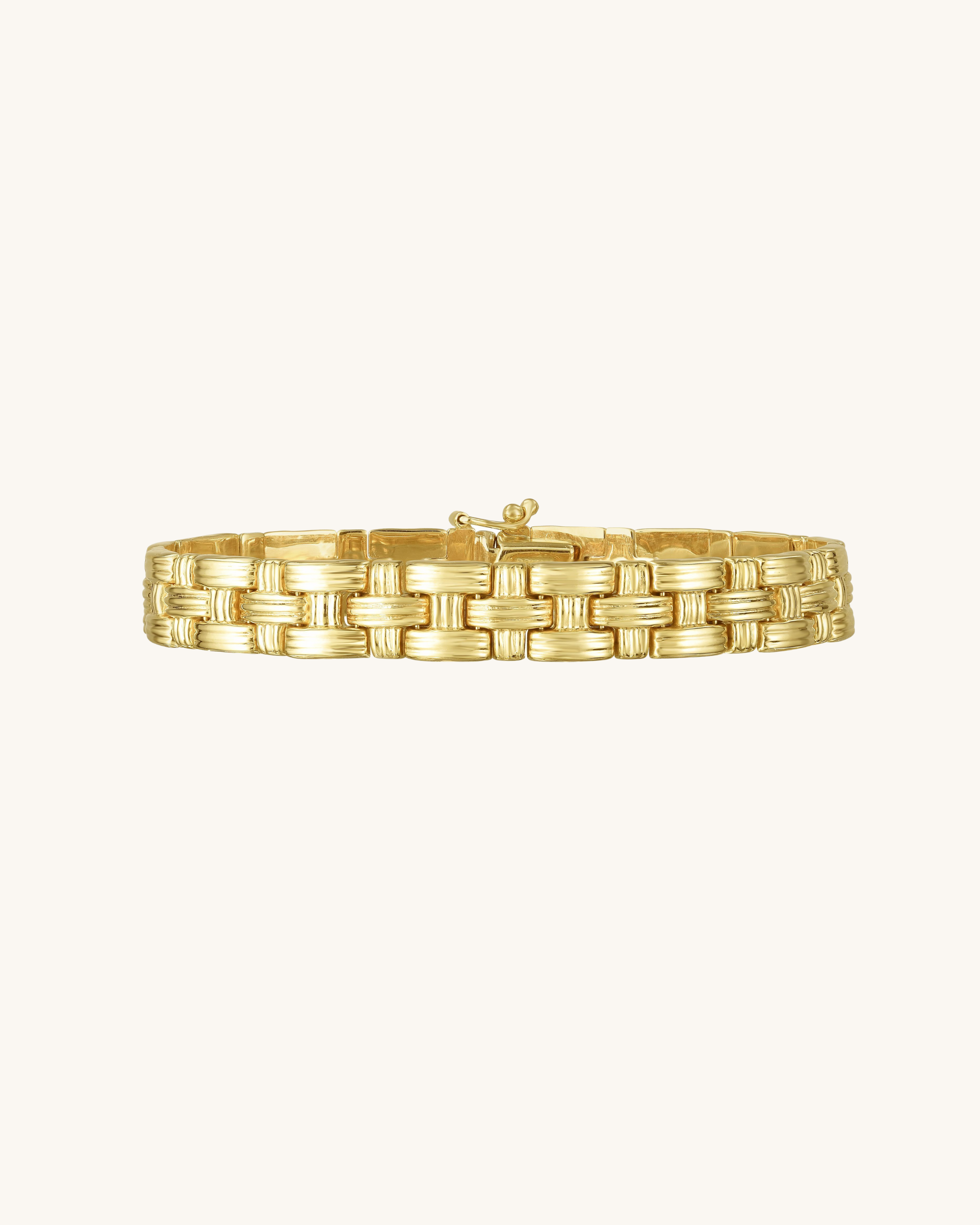 14K Gold Basketweave Bracelet