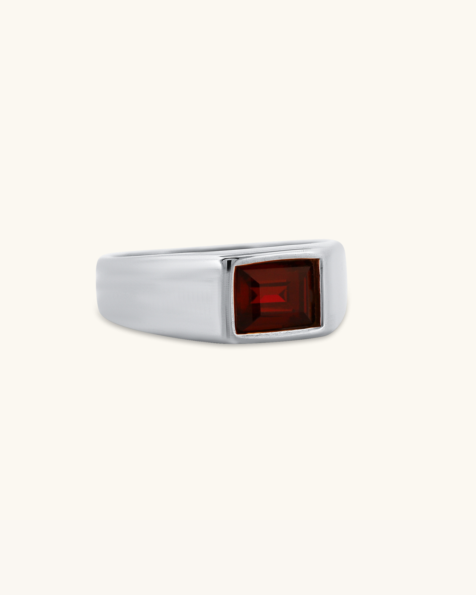 Flat Emerald Cut Ring