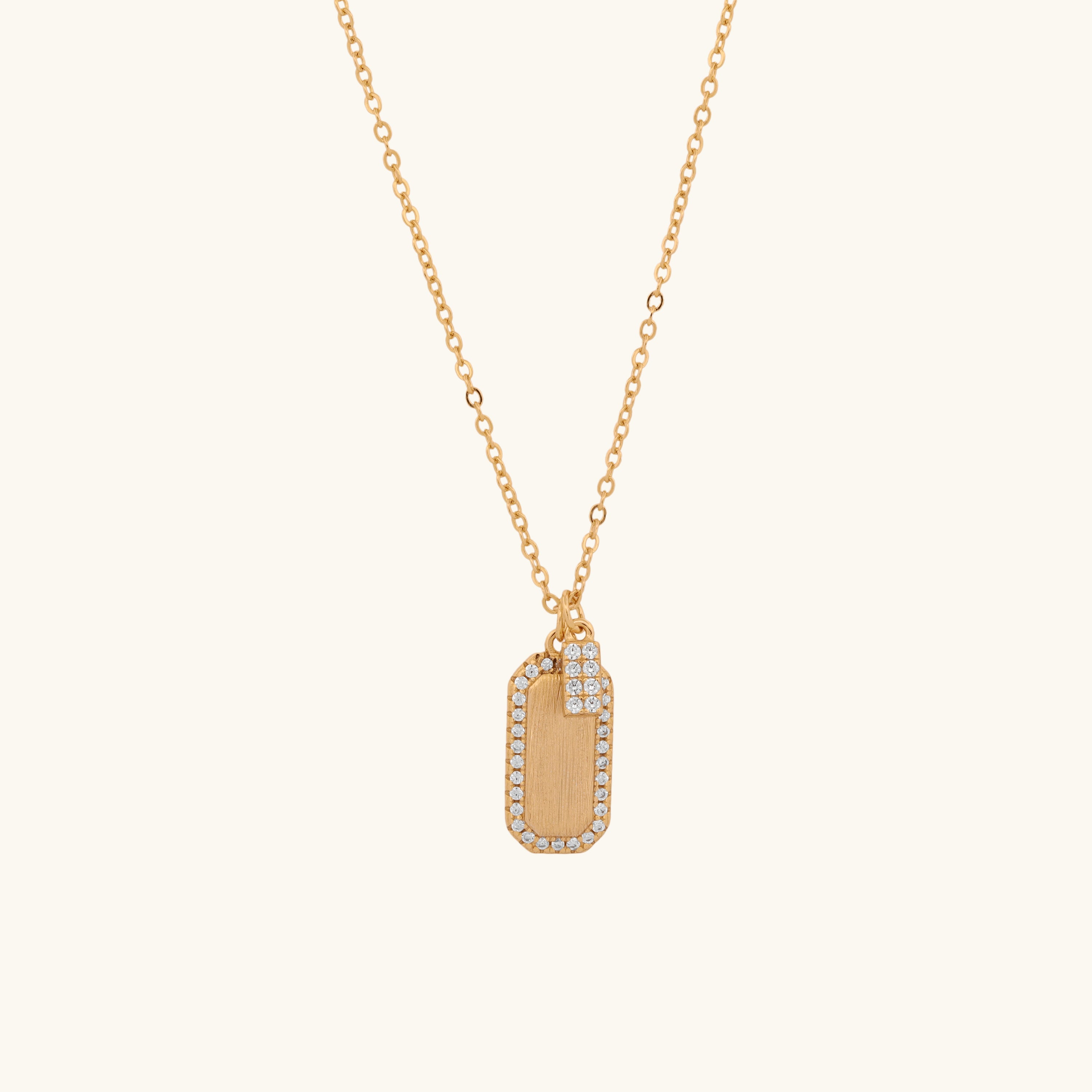 Halo Gold Tag Necklace