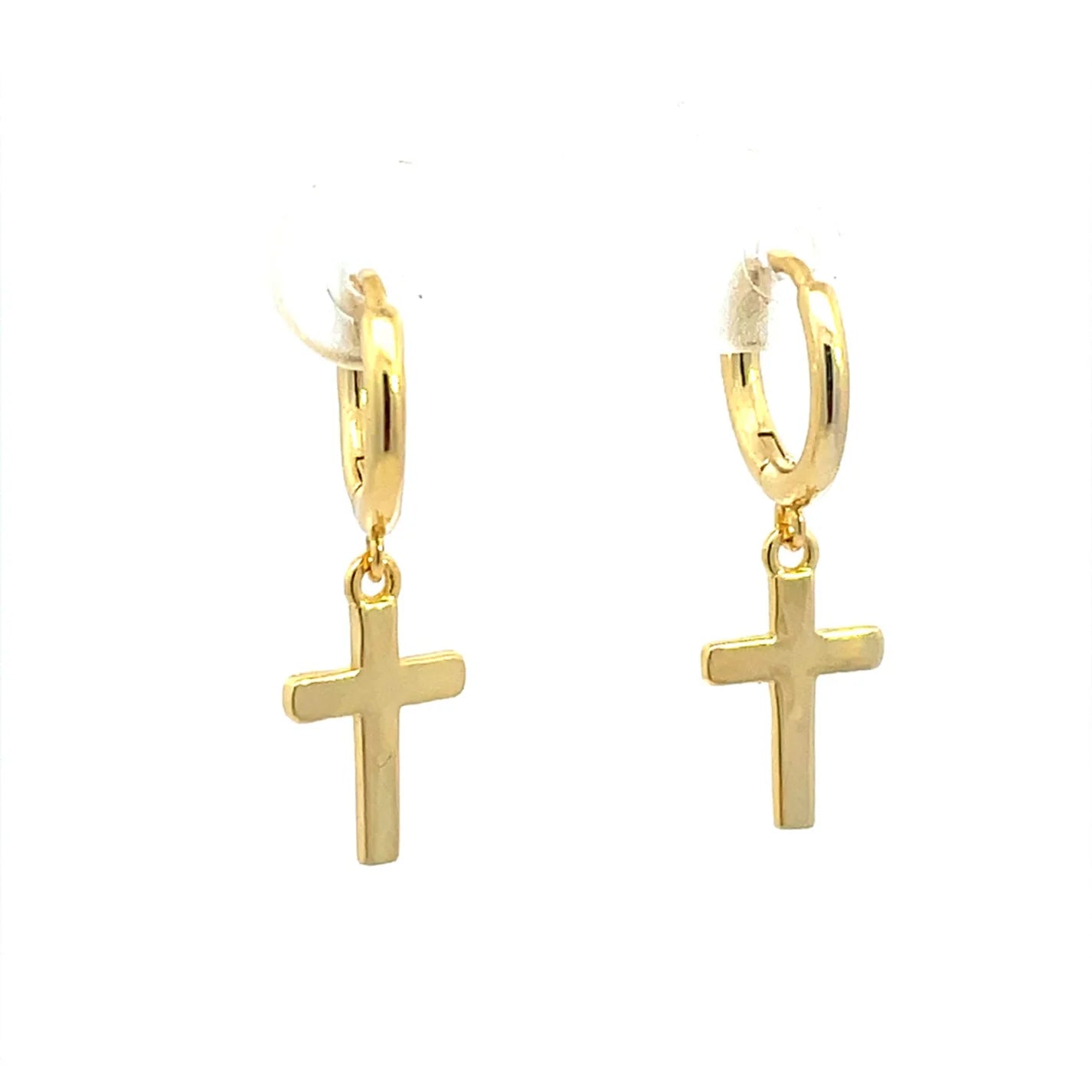 Plain Cross Dangle Hoops