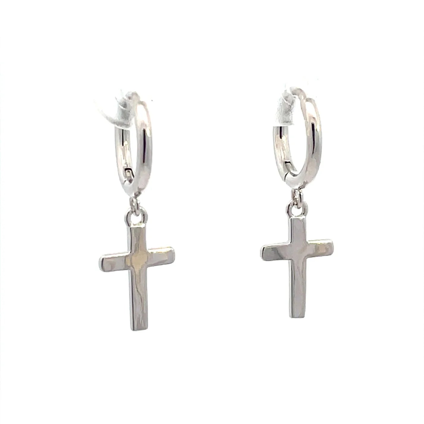 Plain Cross Dangle Hoops