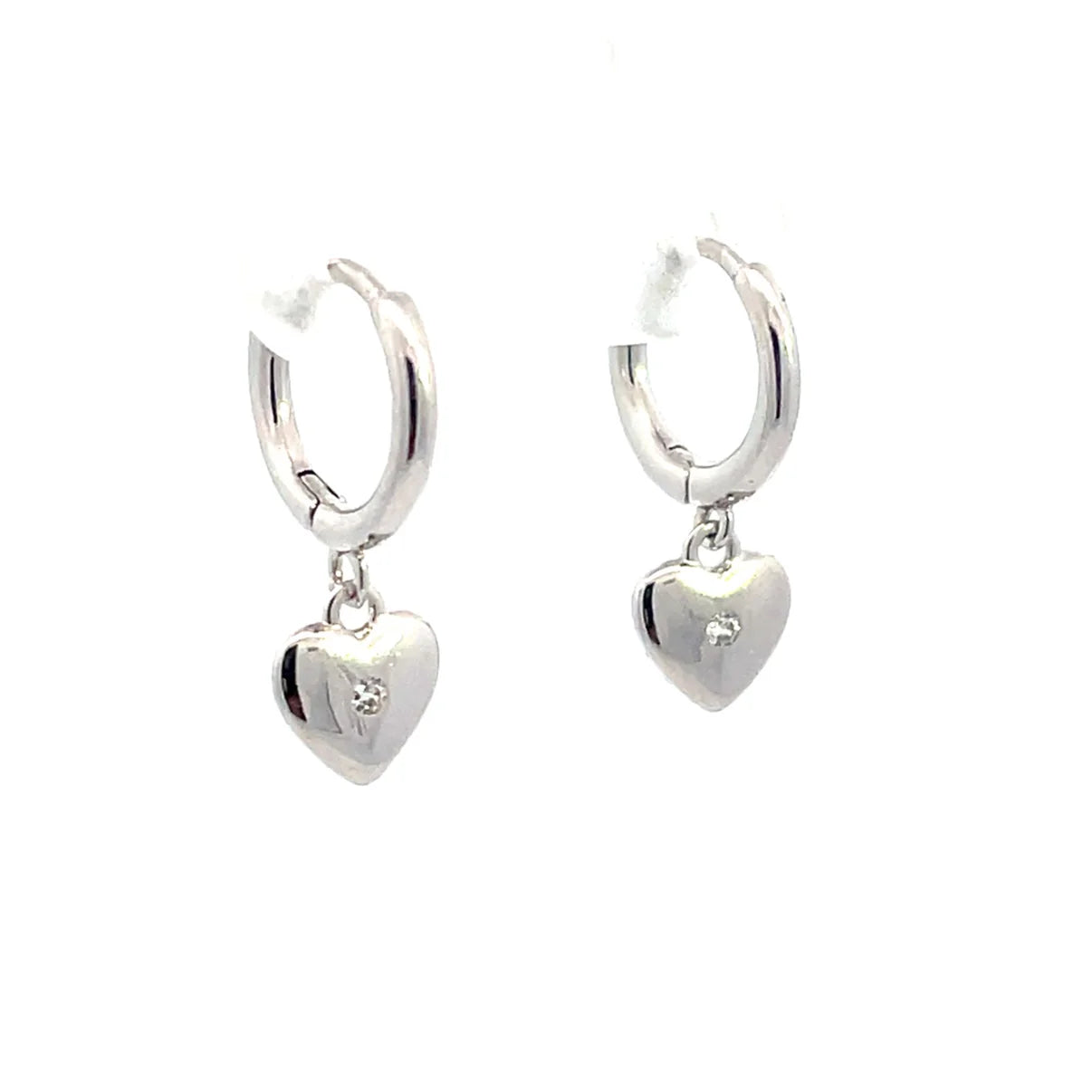 Drop Heart Hoop Earring