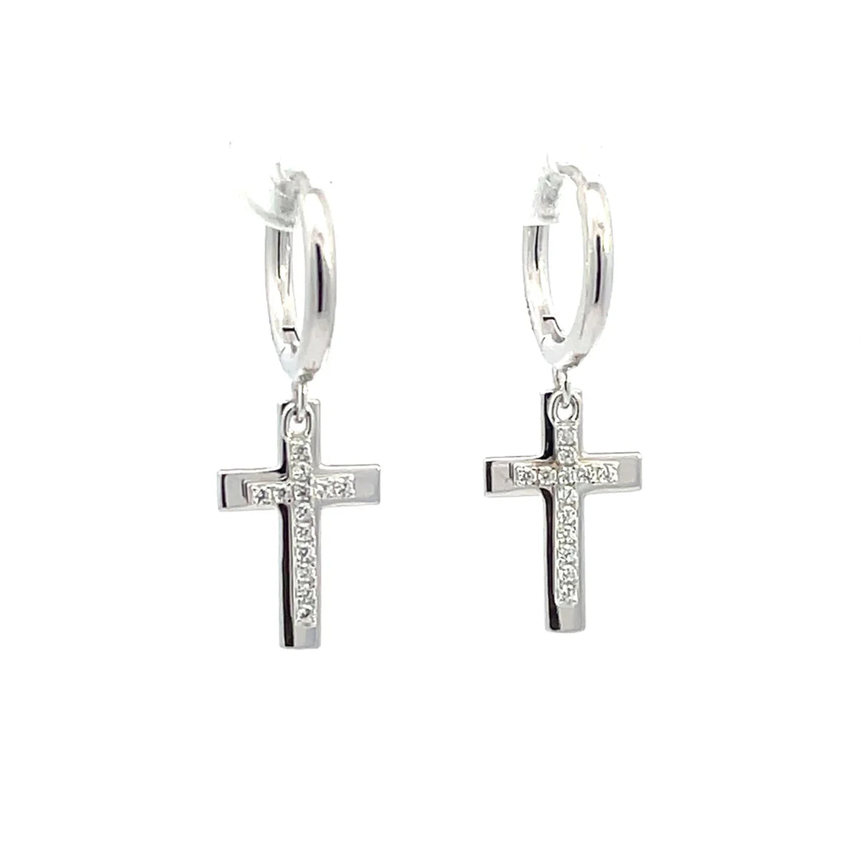 Double Cross Hoop Earrings