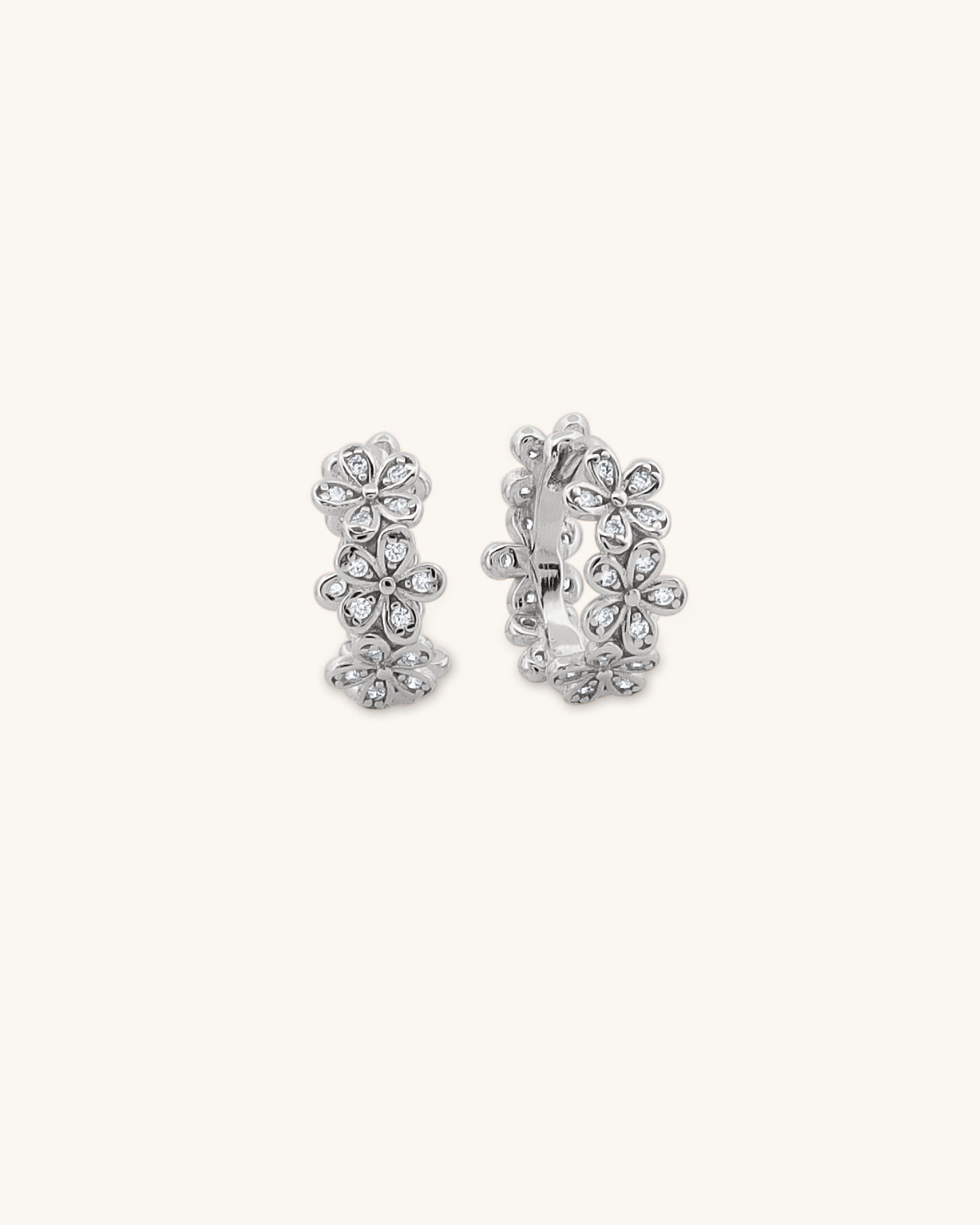 Flower Hoop Earrings
