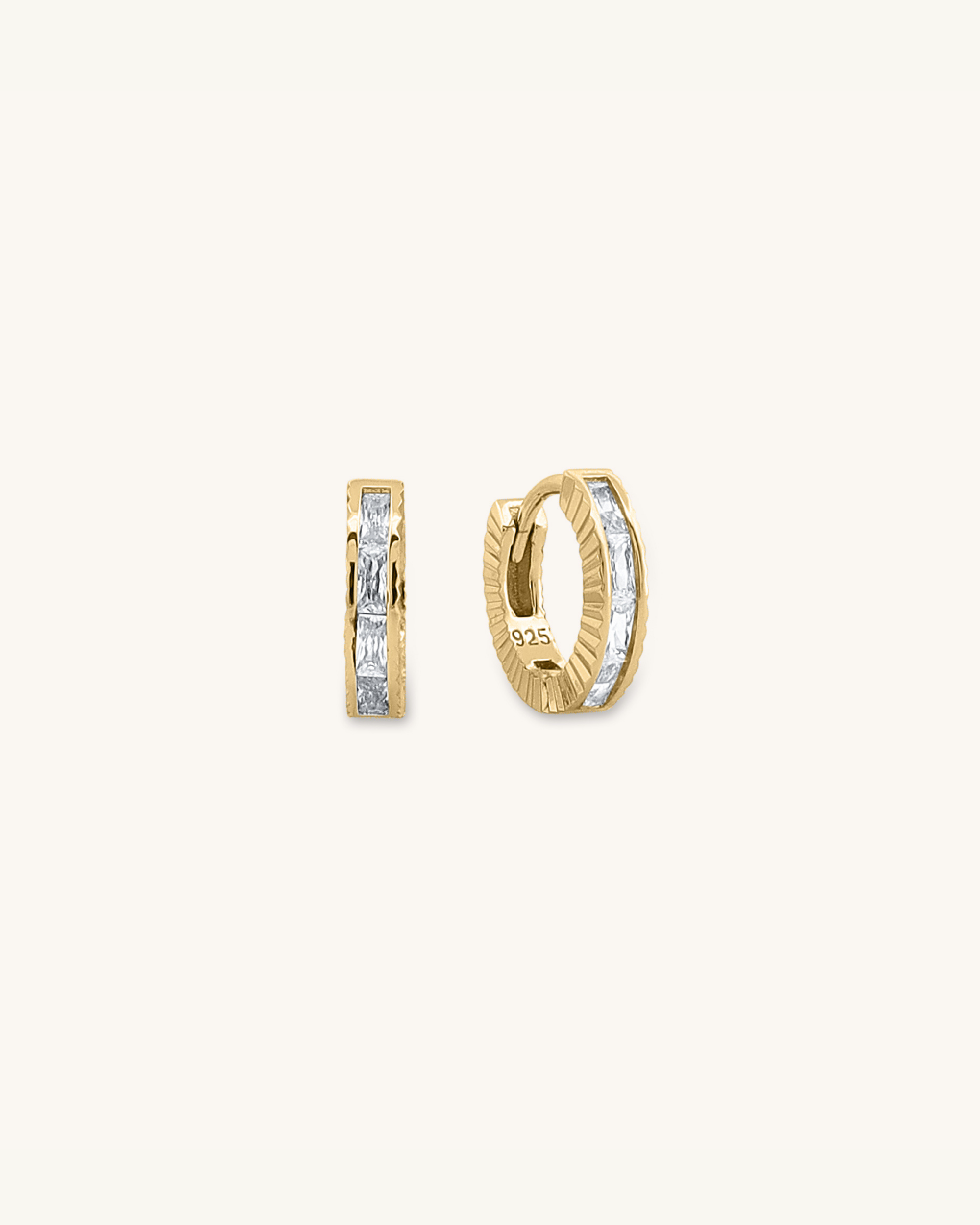 Baguette Cut Hoop Earrings