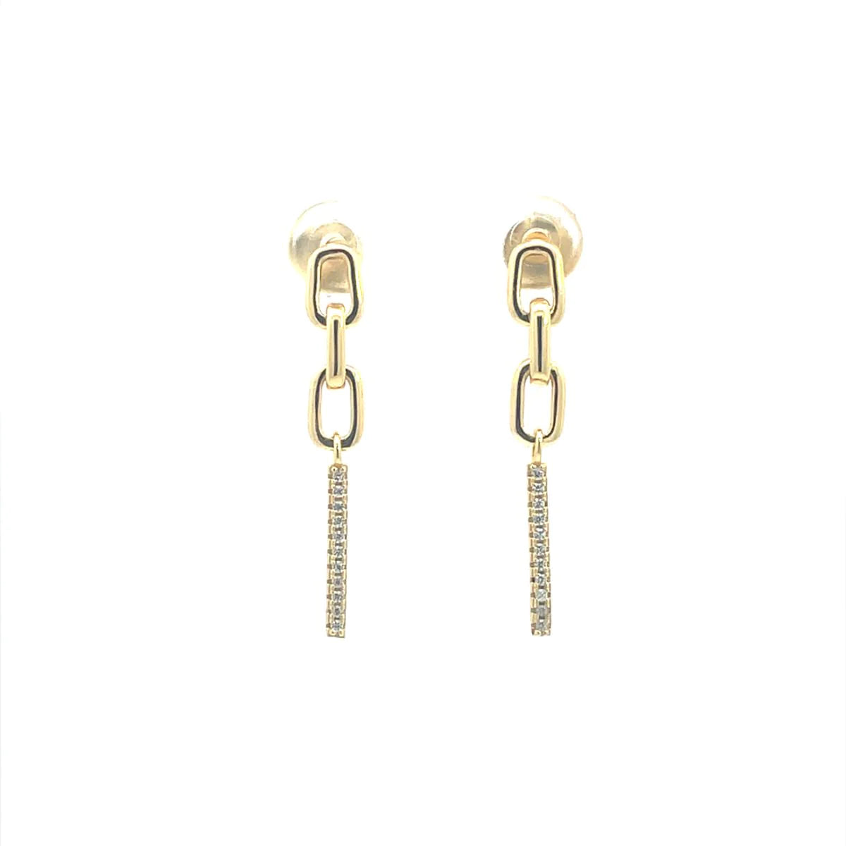 Paperclip Pave Earrings