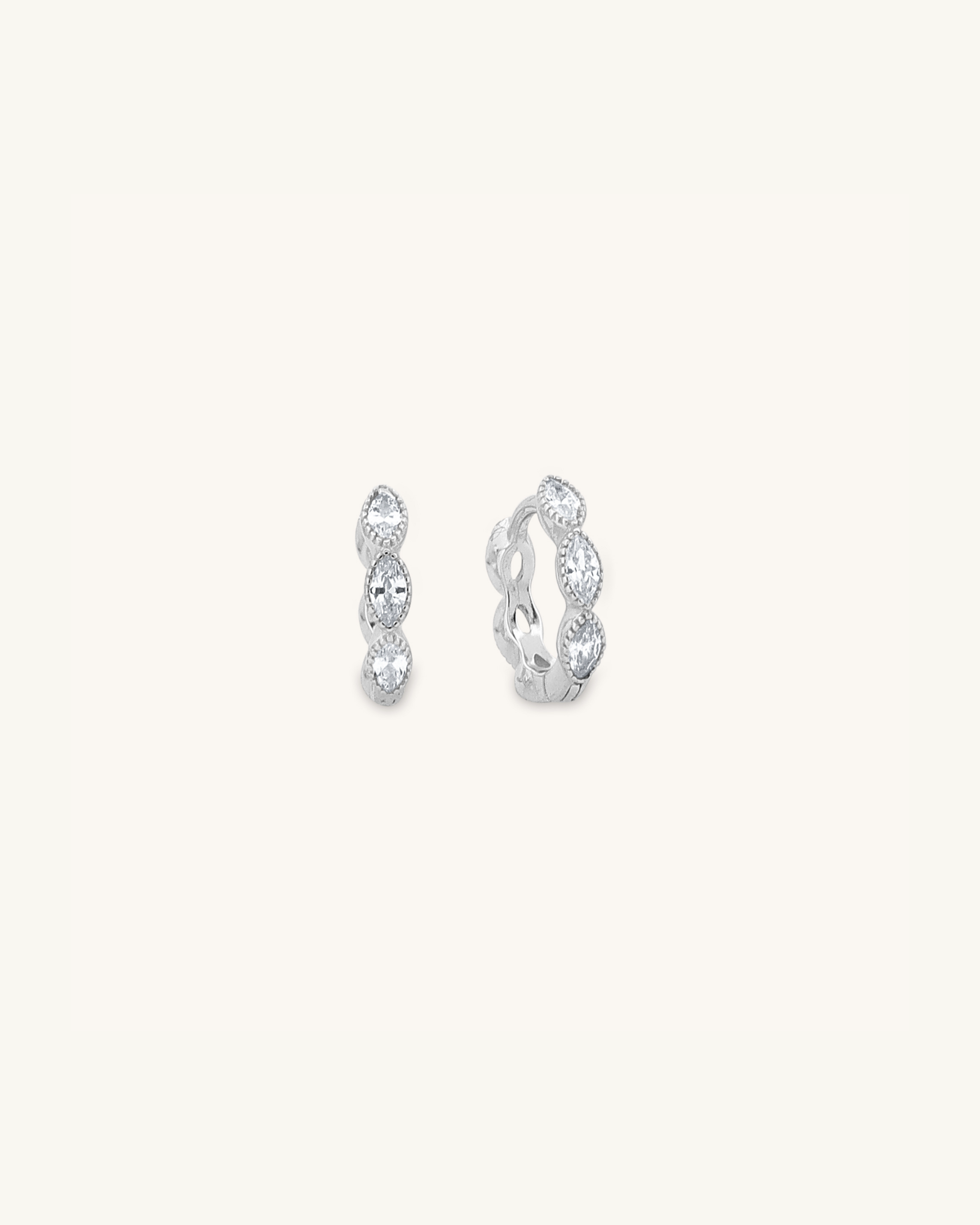 Oval Cut Hoop Earrings