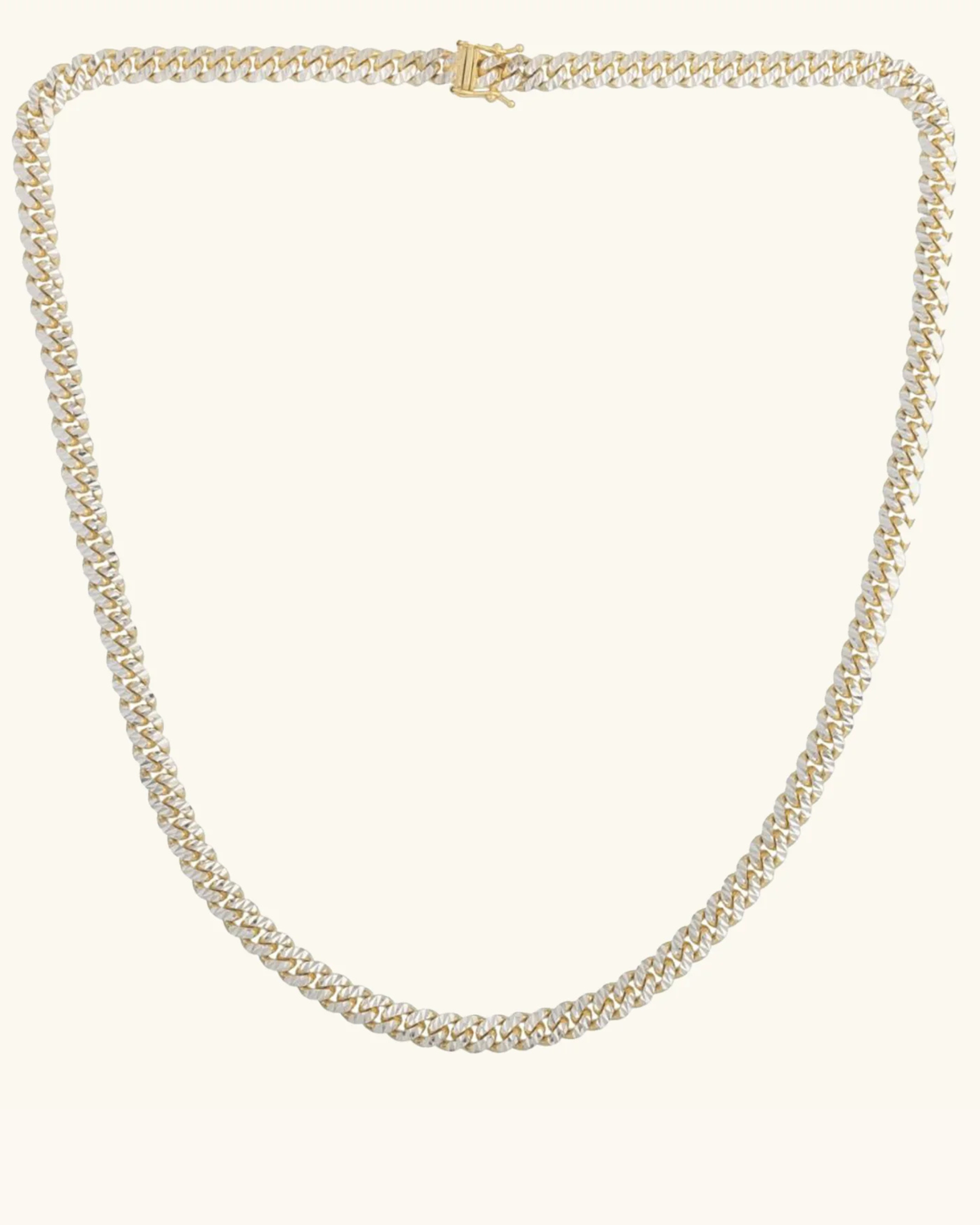 14K 5mm Pave Classic Miami Cuban Chain