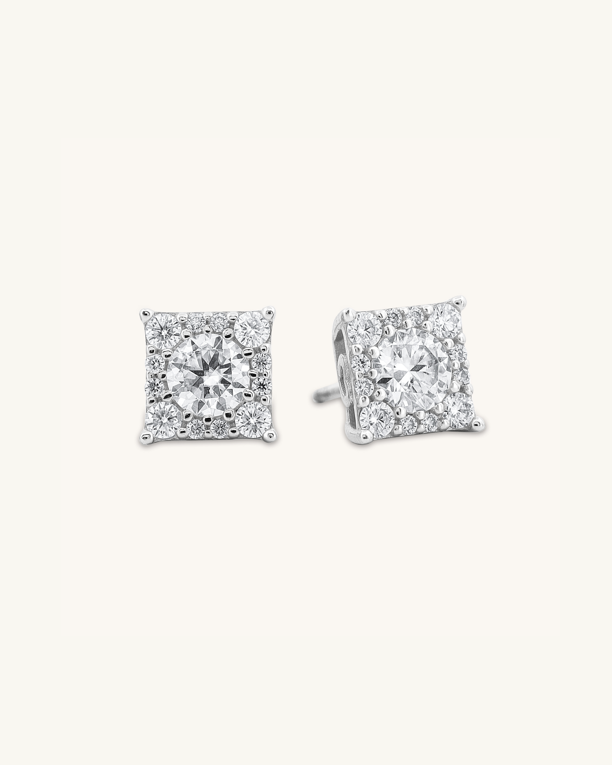 Cornered Moissanite Earring