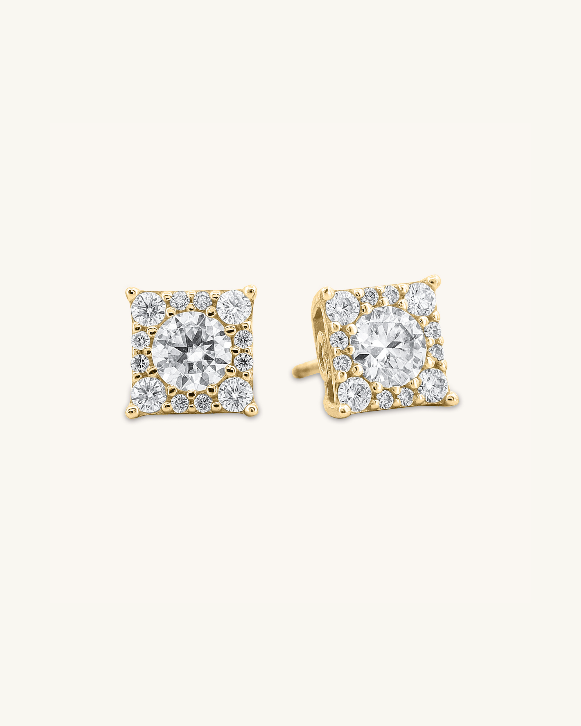 Cornered Moissanite Earring