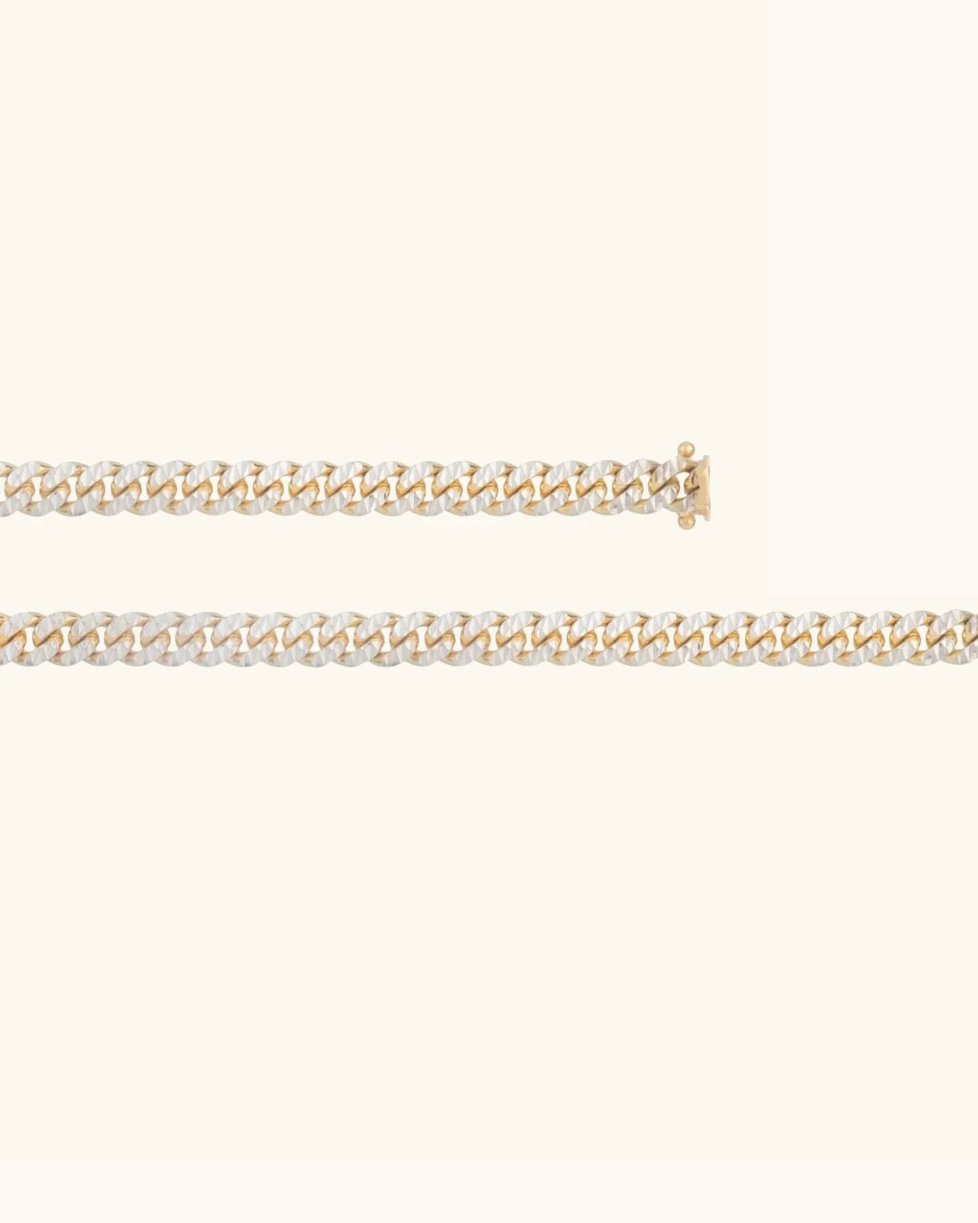 14K 6mm Pave Classic Miami Cuban Chain