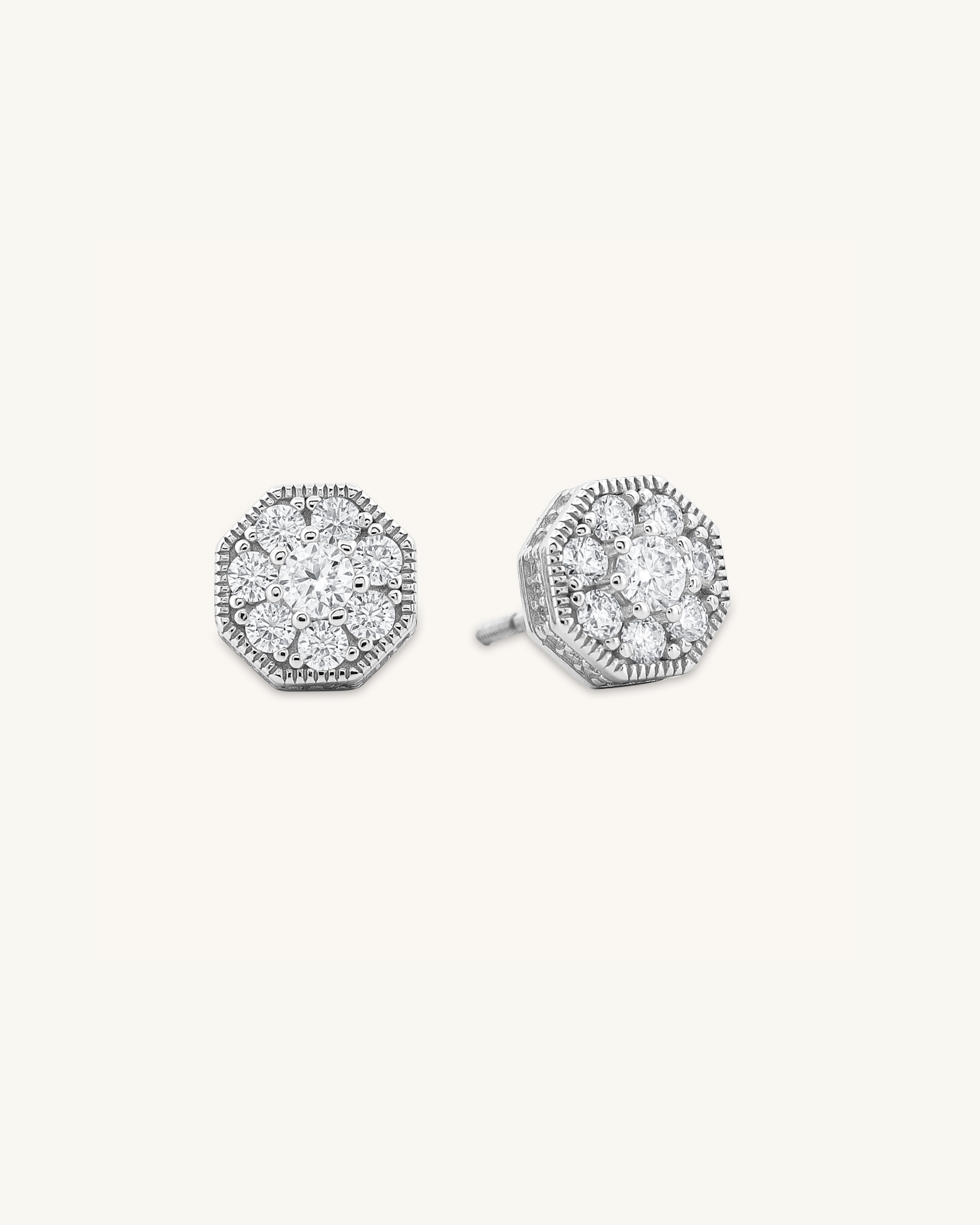 Octagon Stud Earring