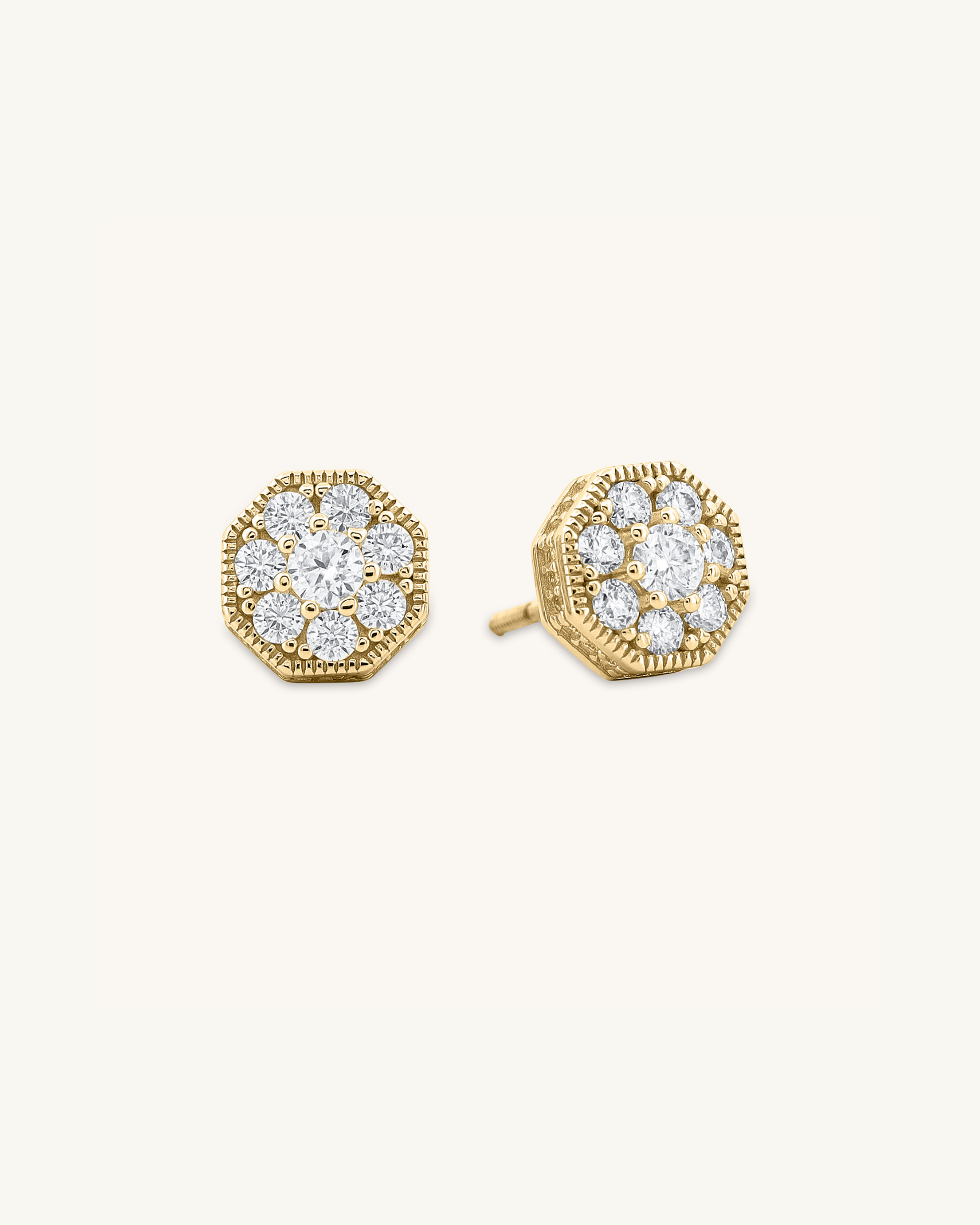 Octagon Stud Earring