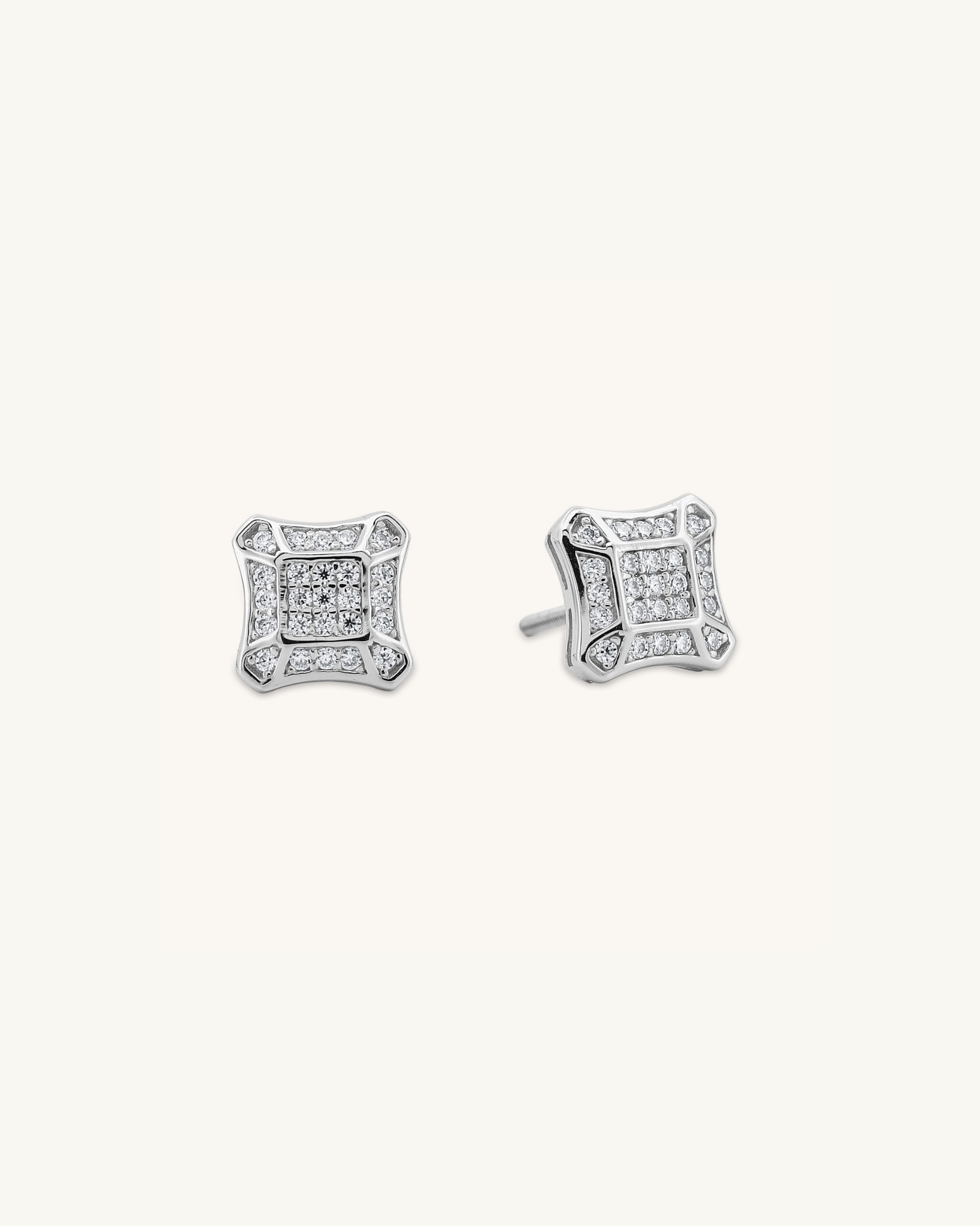Grid Moissanite Earring