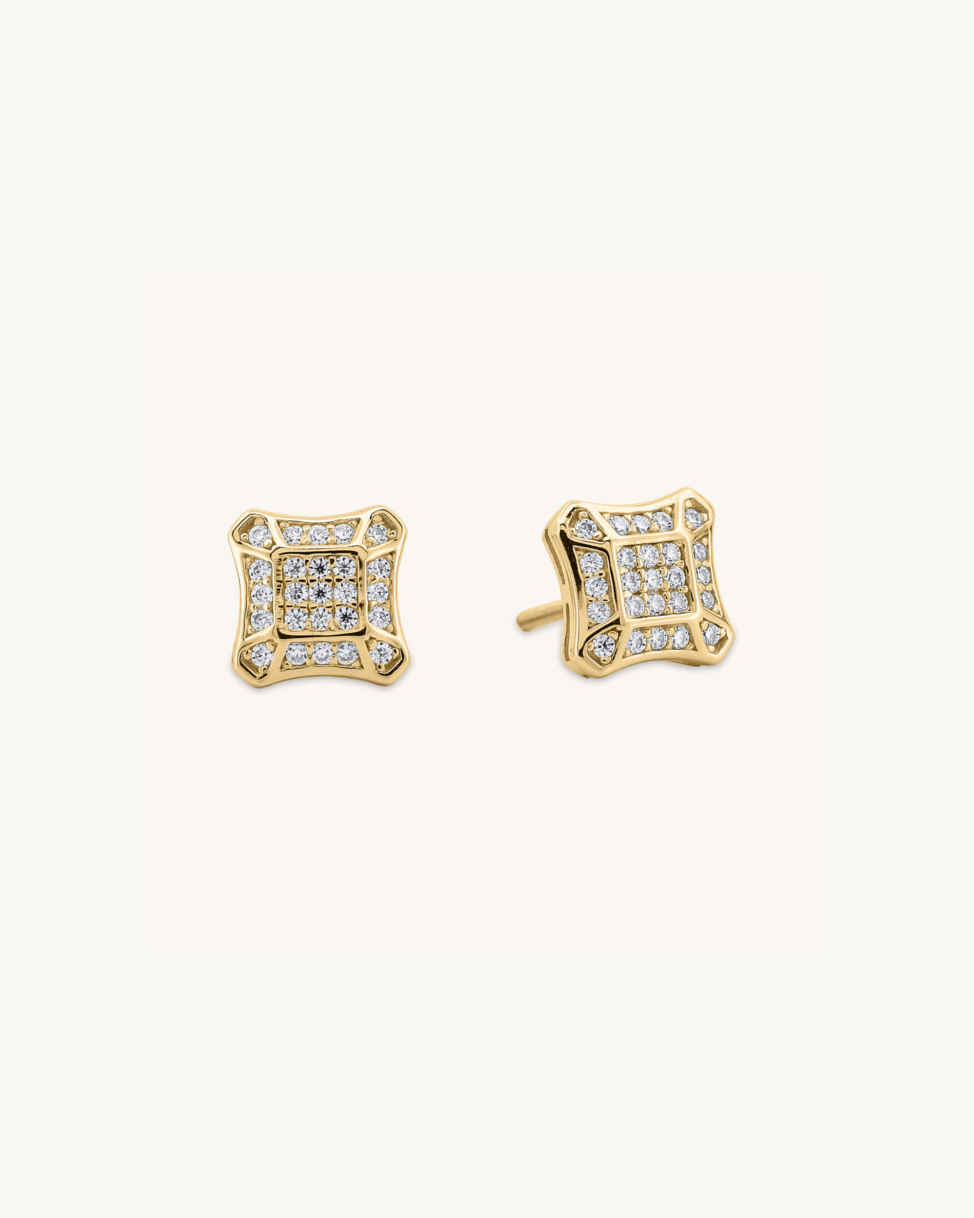 Grid Moissanite Earring
