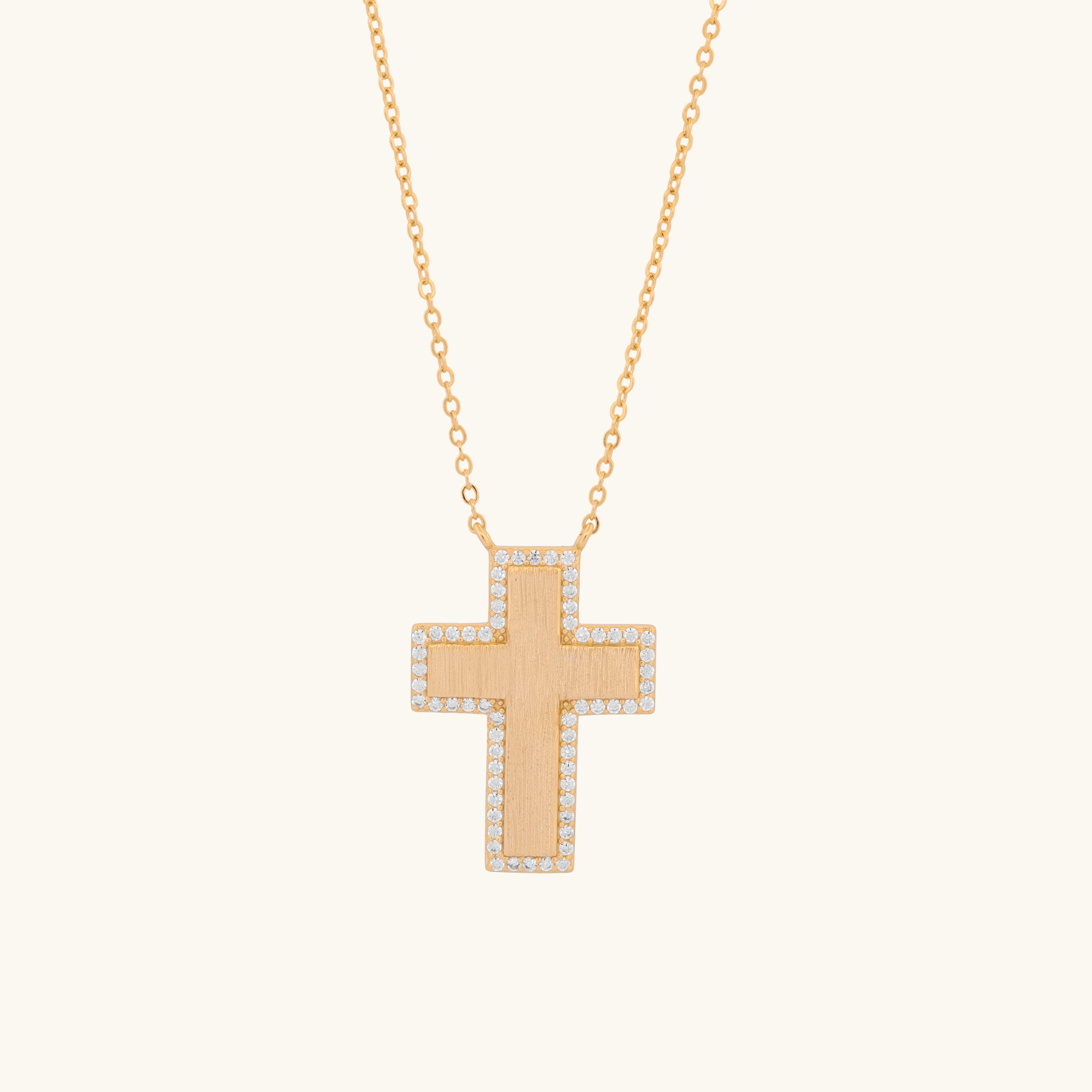 Halo Matte Cross Necklace