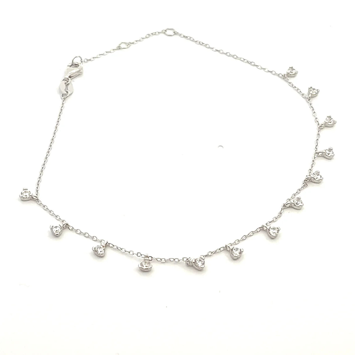 Light Solitaire Cut Dangling Anklet