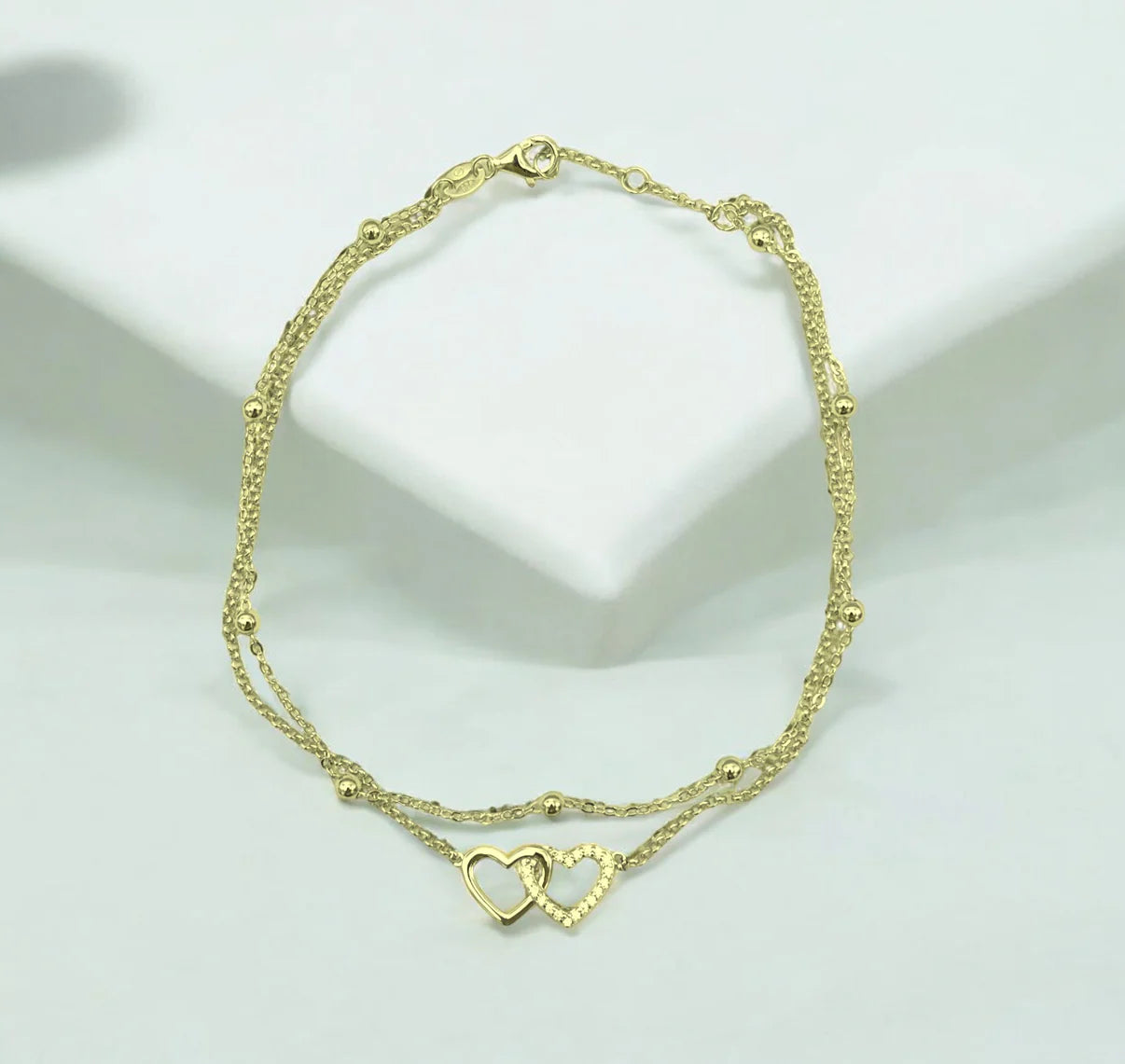 Double Heart Bonded Anklet