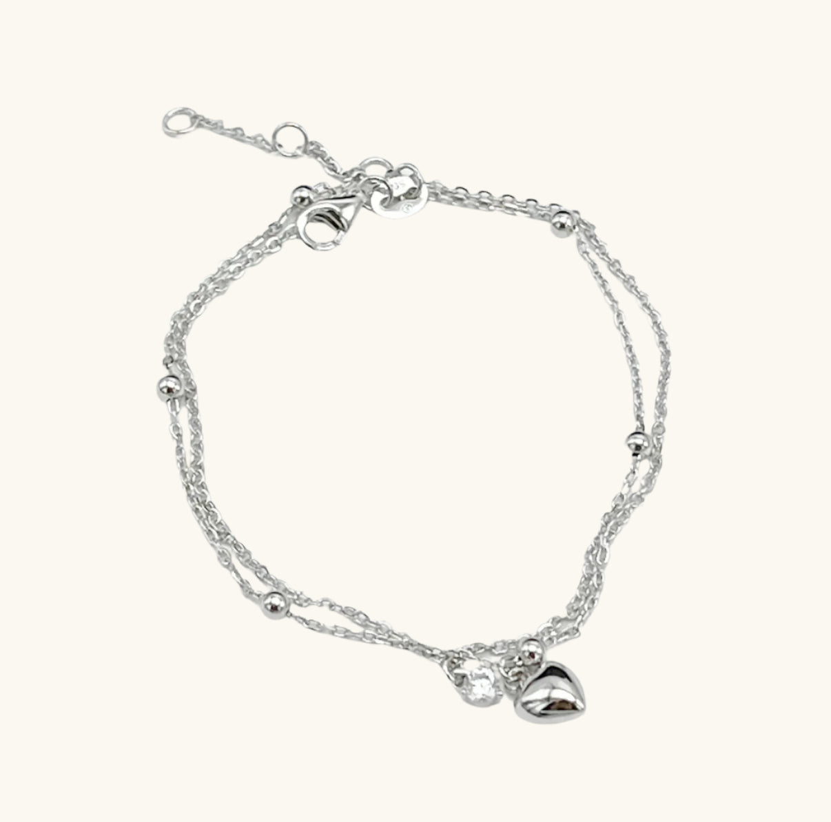 Double Dangling Heart Bracelet